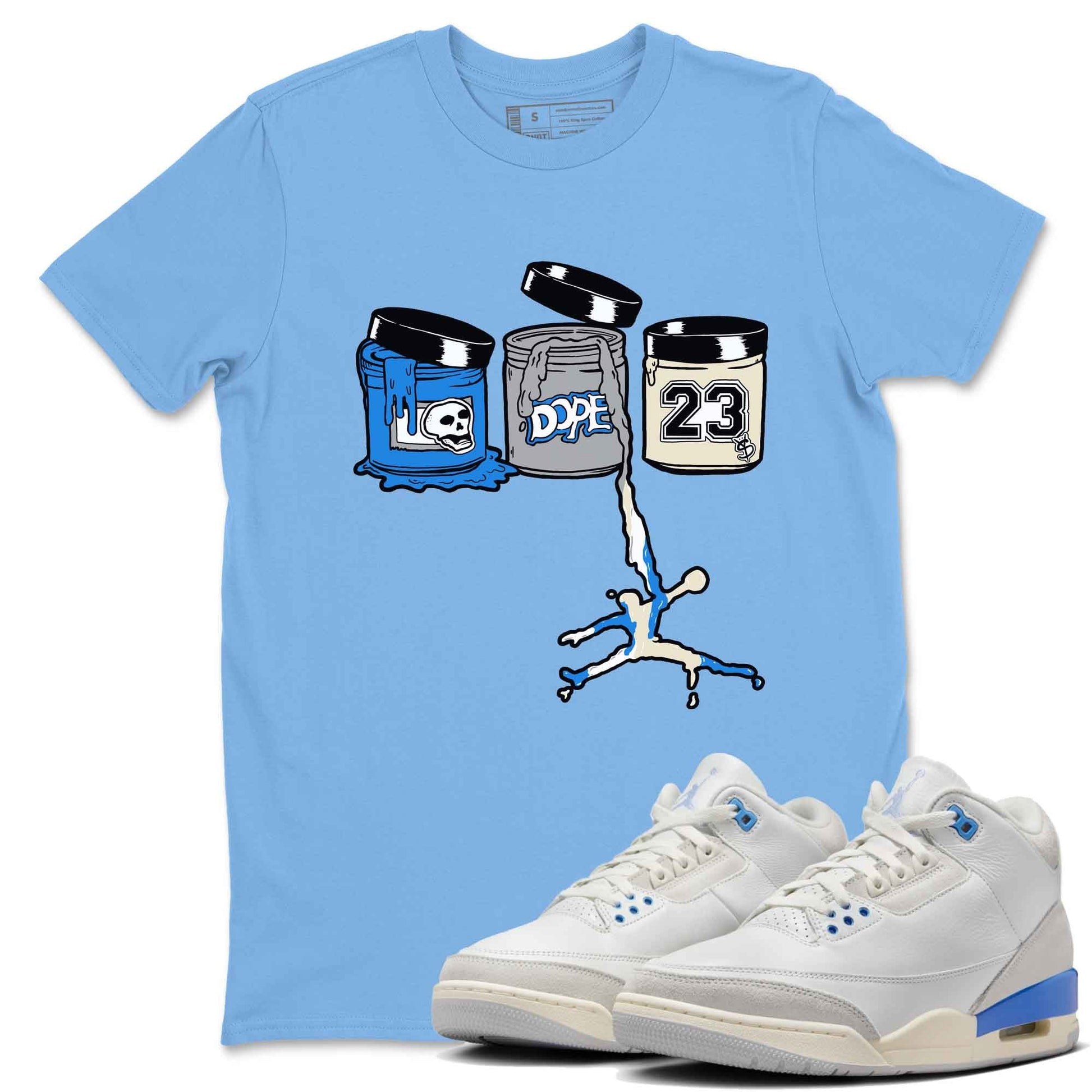 3s Lucky Shorts shirts to match jordans Jordan Paint best t shirts to wear with jordans Air Jordan 3 Lucky Shorts match shoes to clothes SNRT Sneaker Tees unisex cotton Carolina Blue 1 shirts