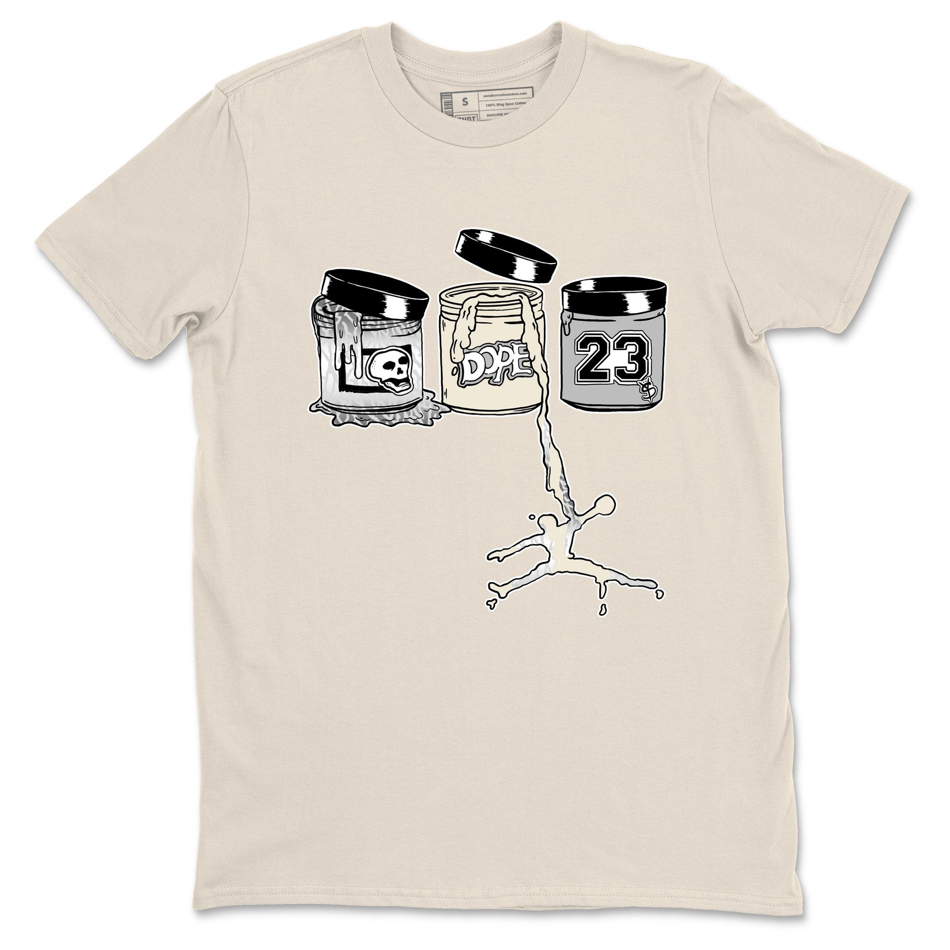 3s Sail and Cement Grey shirts to match jordans Jordan Paint sneaker match tees Air Jordan 3 Retro Sail and Cement Grey match shoes to clothes SNRT Sneaker Tees unisex cotton Natural 2 shirts