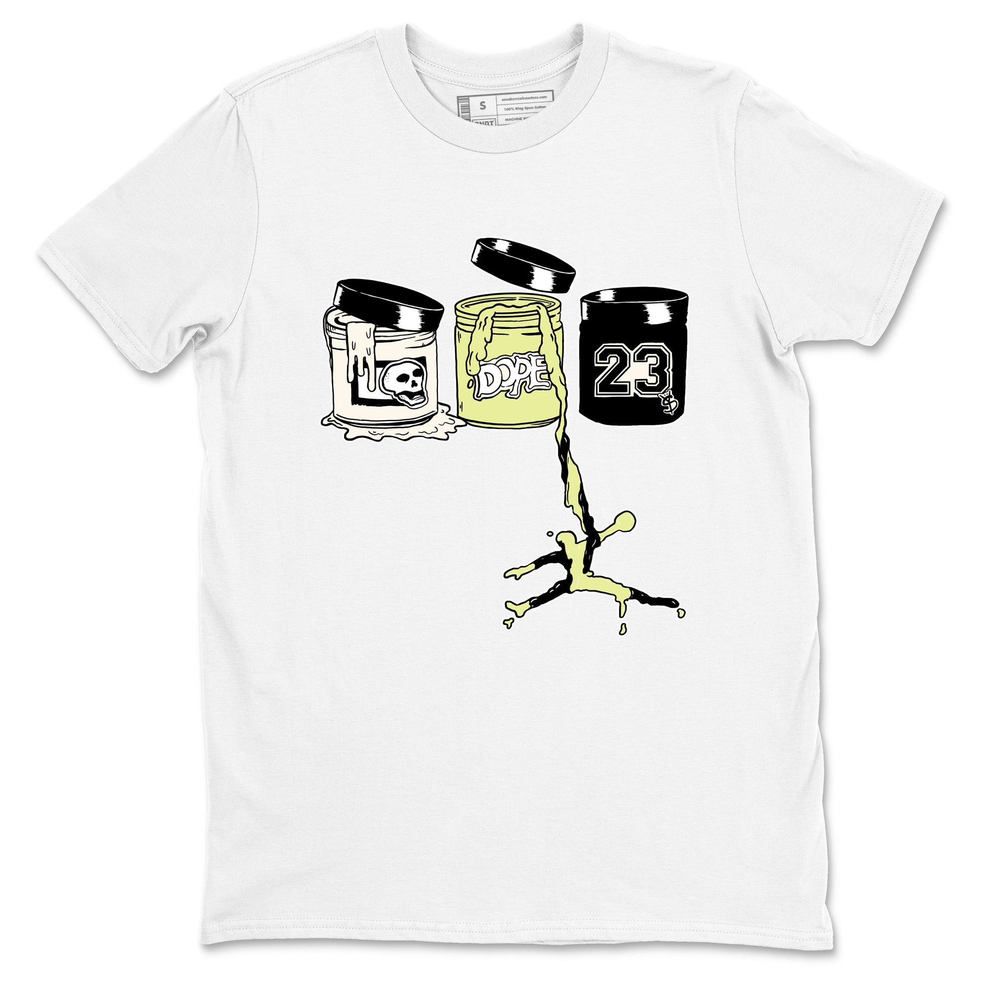 Sneaker match tees – Sneaker Tees To Match Air Jordan 5 Luminous Green Shoes – Jordan Paint Tee White 2