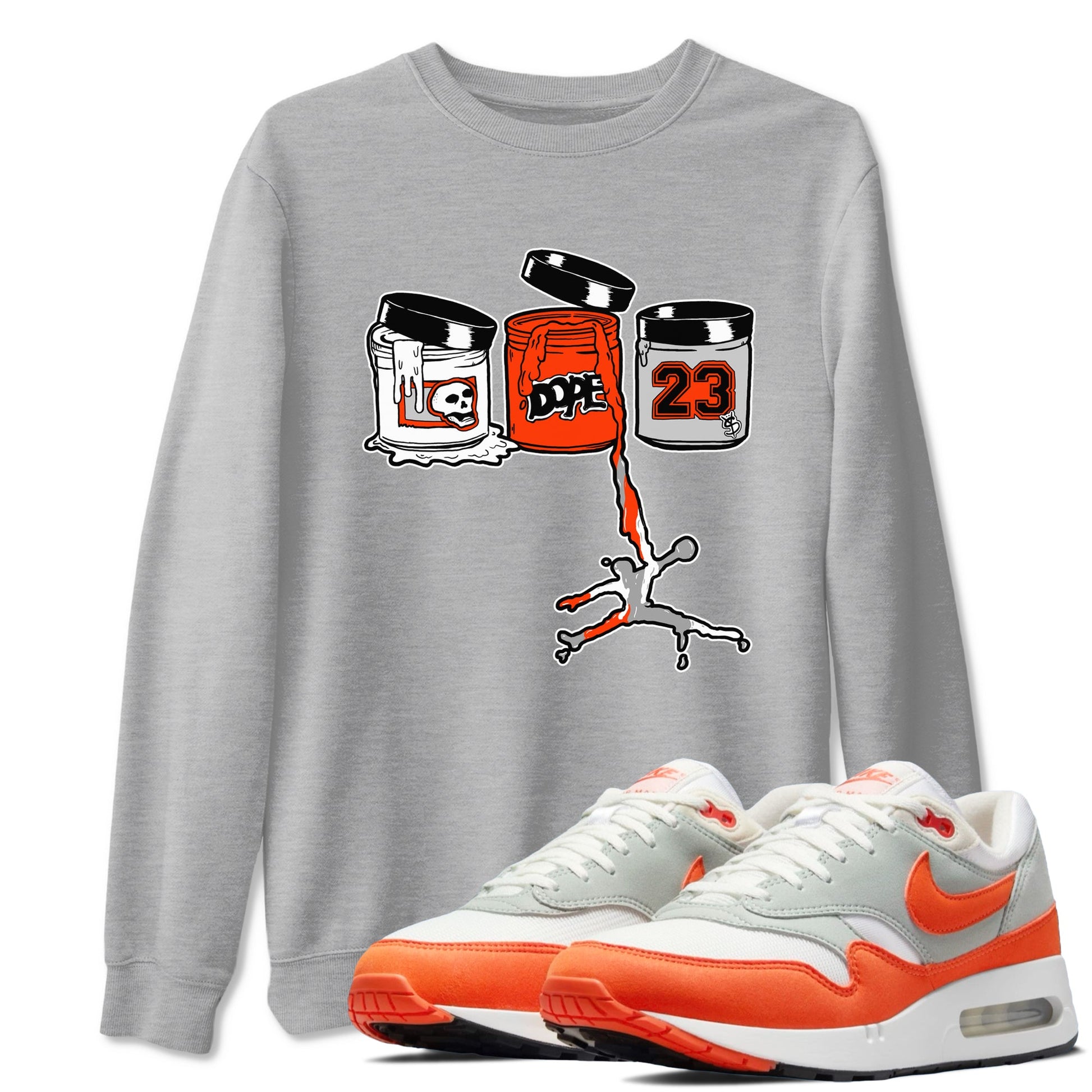 Air Max 1 OG '86 'Summit White and Cosmic Clay shirts to match jordans Jordan Paint sneaker match tees Air Max 1 Cosmic Clay match shoes to clothes SNRT Sneaker Tees unisex cotton Heather Grey 1 shirts