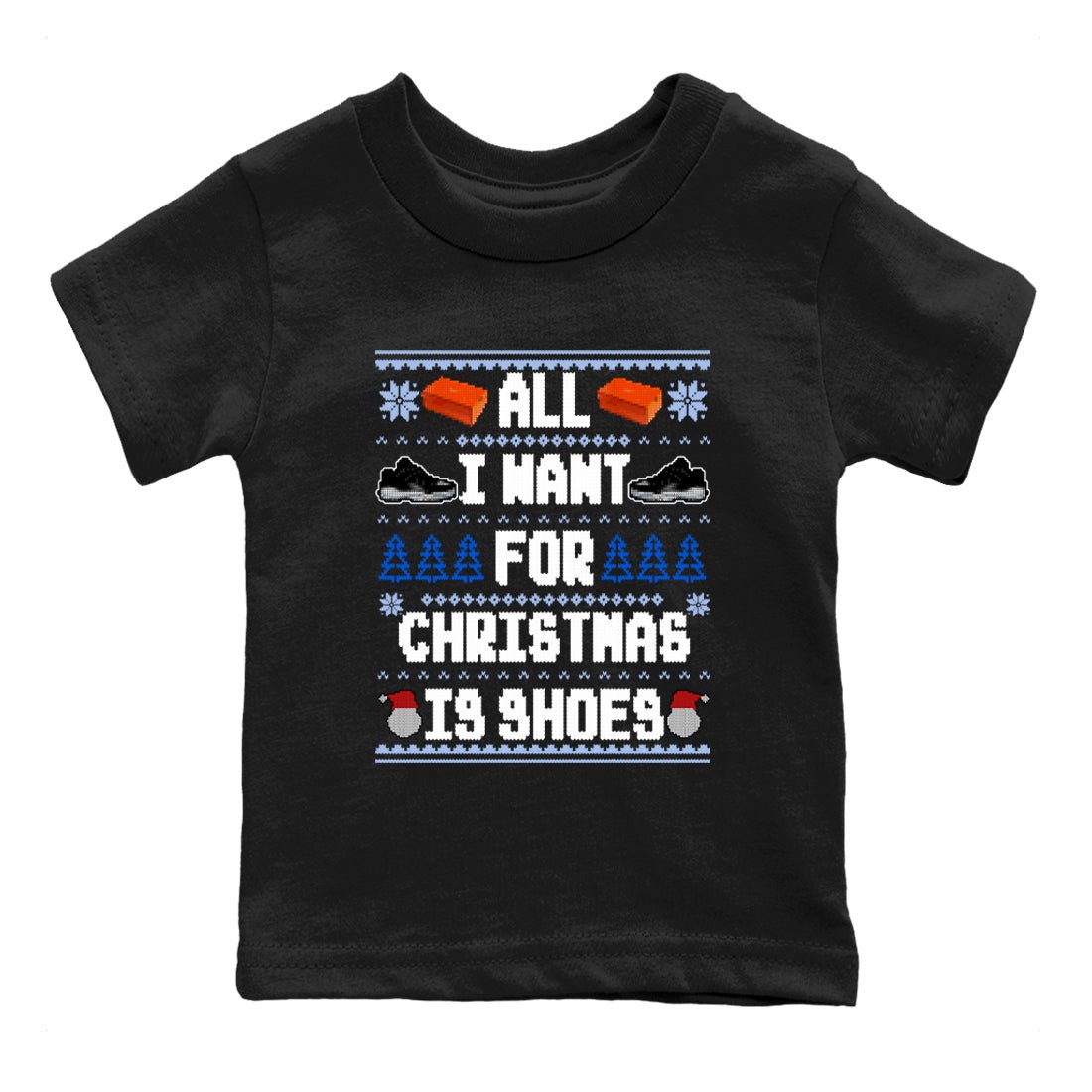 Jordan 11 Low Space Jam t shirts to match sneakers Special Christmas Shirts All I Want For Christmas Is Shoes sneaker match tees Air Jordan 11 Black and Varsity Royal sneaker match tee SNRT Sneaker Tees Youth Baby Black 2 tee