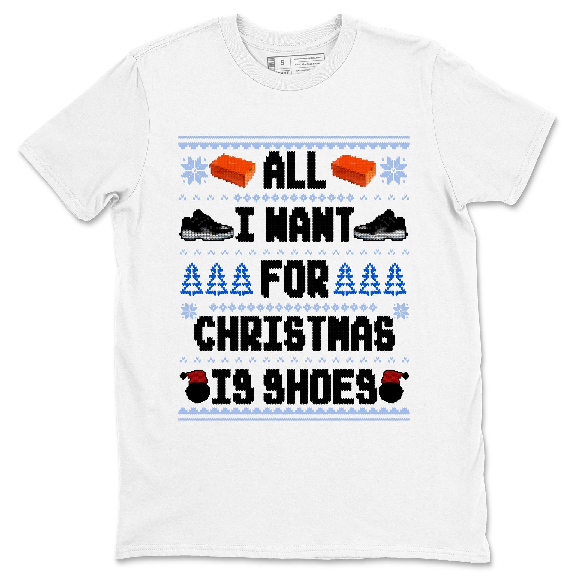 Jordan 11 Low Space Jam t shirts to match sneakers Special Christmas Shirts All I Want For Christmas Is Shoes sneaker match tees Air Jordan 11 Black and Varsity Royal sneaker match tee SNRT Sneaker Tees unisex cotton White 2 shirts
