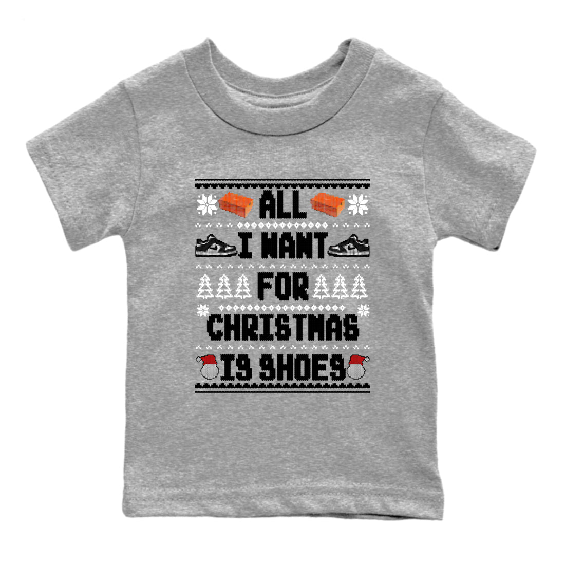 Nike Dunk Panda t shirts to match sneakers Special Christmas Shirts All I Want For Christmas Is Shoes sneaker match tees Dunk Panda sneaker match tee SNRT Sneaker Tees Youth Baby Heather Grey 2 tee