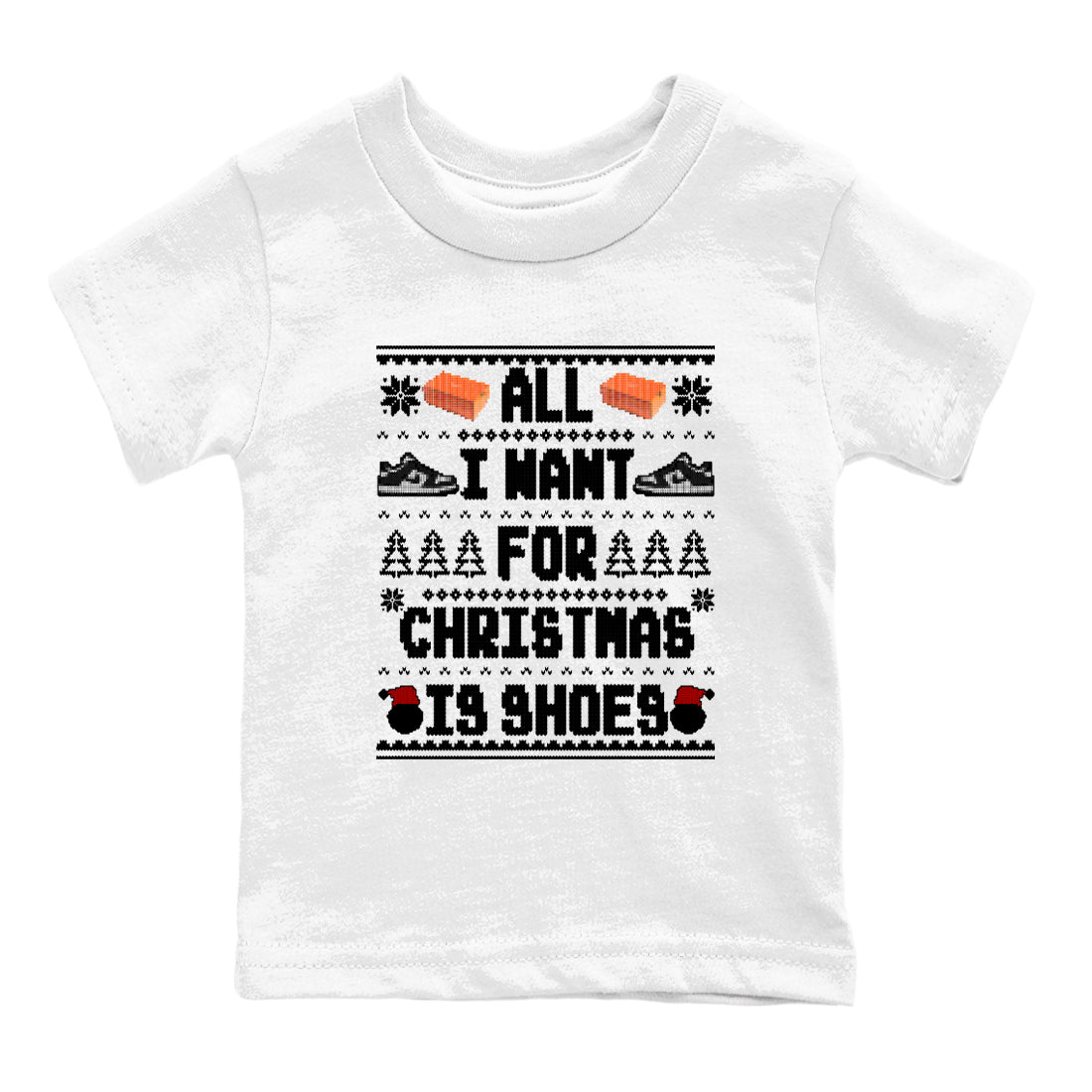 Nike Dunk Panda t shirts to match sneakers Special Christmas Shirts All I Want For Christmas Is Shoes sneaker match tees Dunk Panda sneaker match tee SNRT Sneaker Tees Youth Baby White 2 tee