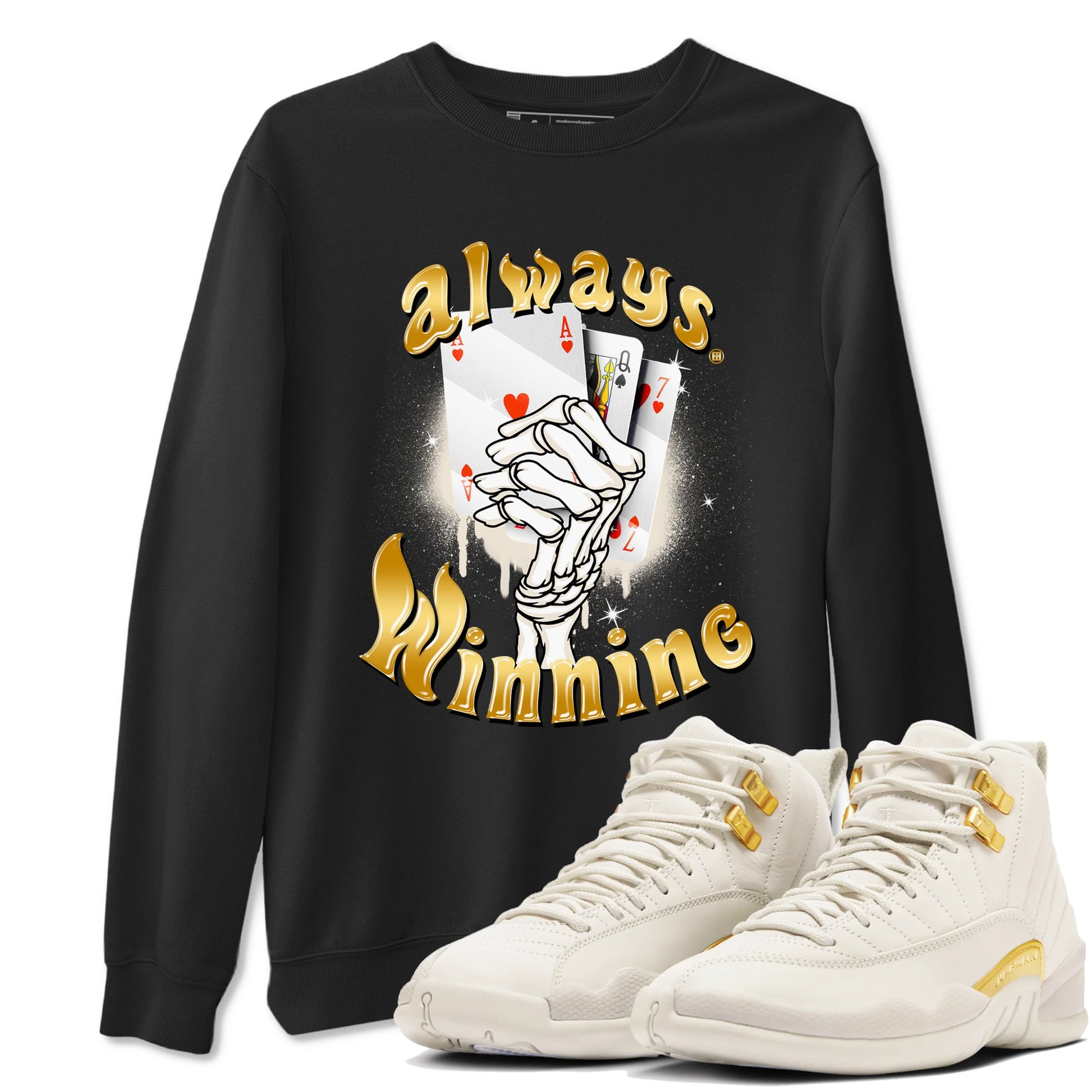 12s Phantom shirts to match jordans Always Winning sneaker match tees Air Jordan 12 WMNS Phantom match shoes to clothes SNRT Sneaker Tees unisex cotton Black 1 shirts