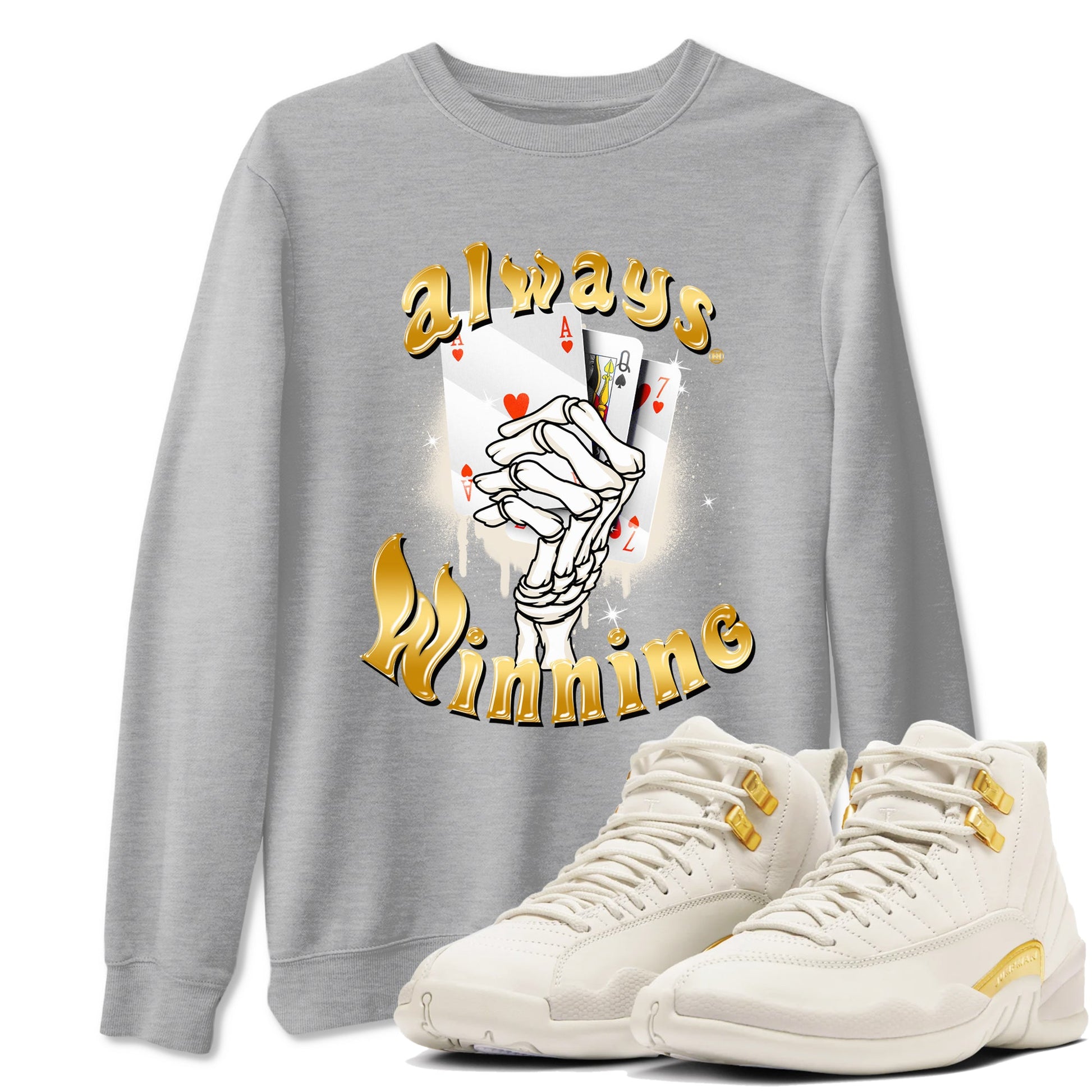 12s Phantom shirts to match jordans Always Winning sneaker match tees Air Jordan 12 WMNS Phantom match shoes to clothes SNRT Sneaker Tees unisex cotton Heather Grey 1 shirts