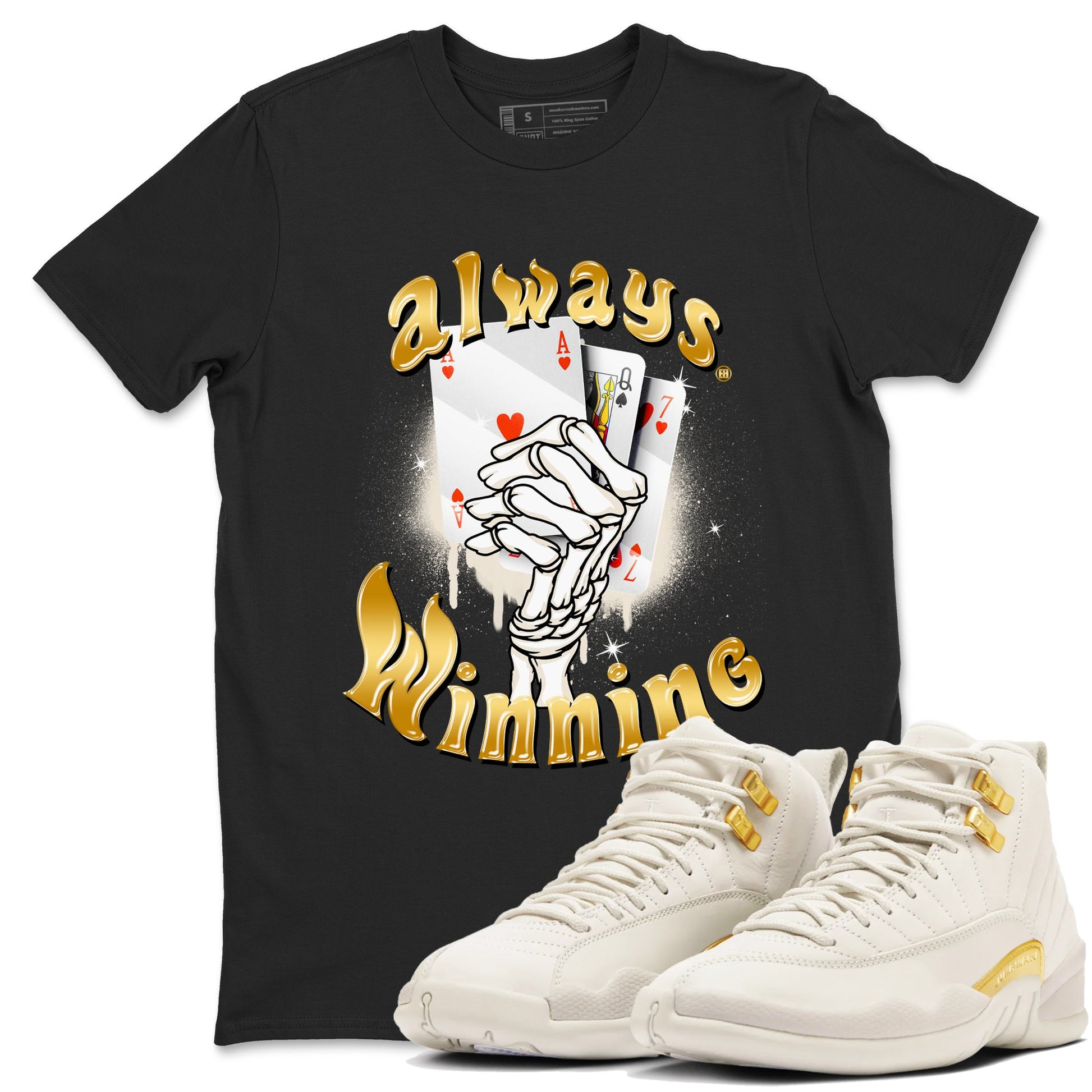 12s Phantom shirts to match jordans Always Winning sneaker match tees Air Jordan 12 WMNS Phantom match shoes to clothes SNRT Sneaker Tees unisex cotton Black 1 shirts
