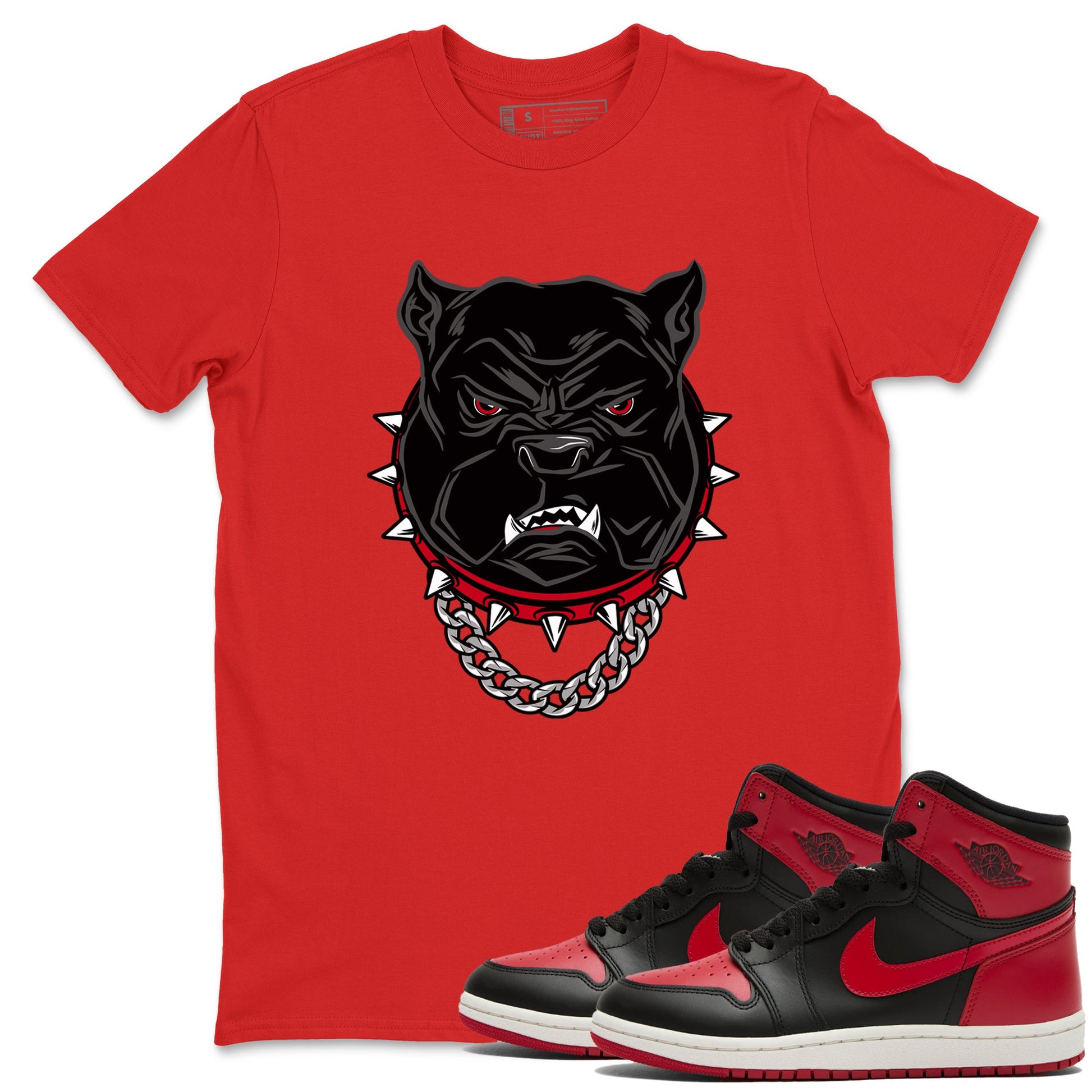 Jordan 1 High '85 "Bred" Graphic shirts Angry Bulldog shirts Air Jordan 1 '85 Bred best t-shirts to wear with jordans SNRT Sneaker Tees unisex cotton Red 1 shirts