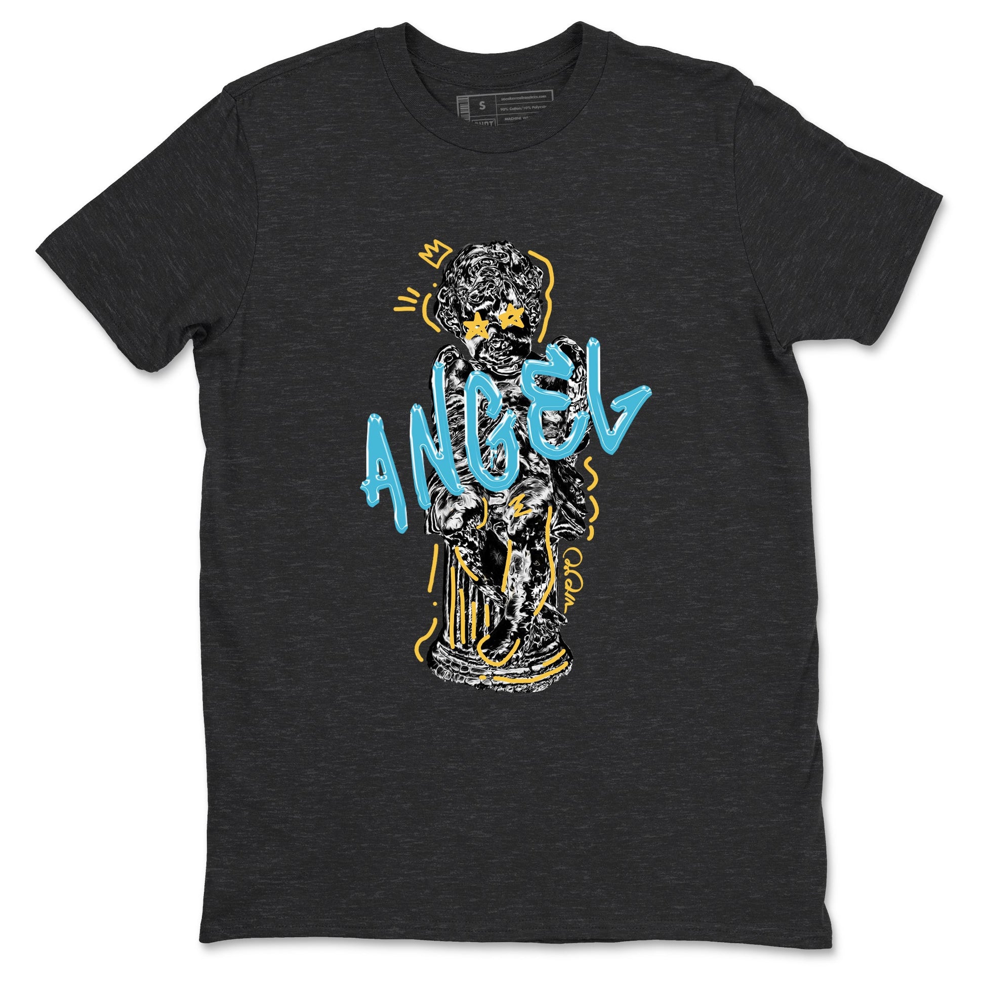 Sneaker Threads – Sneaker Tees To Match Air Jordan 11 Gamma – Baby Angel Graphic Tee Charcoal Heather 2. Perfect for Jordan releases 2025 colorways.