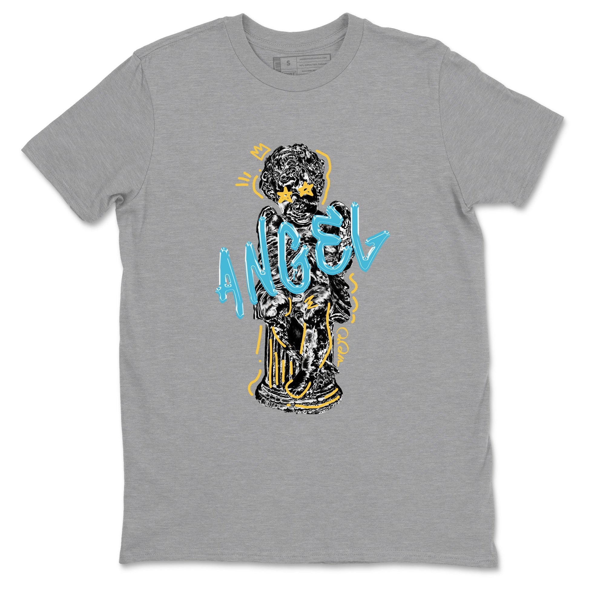 Sneaker Threads – Sneaker Tees To Match Air Jordan 11 Gamma – Baby Angel Graphic Tee Heather Grey 2. Perfect for Jordan releases 2025 colorways.
