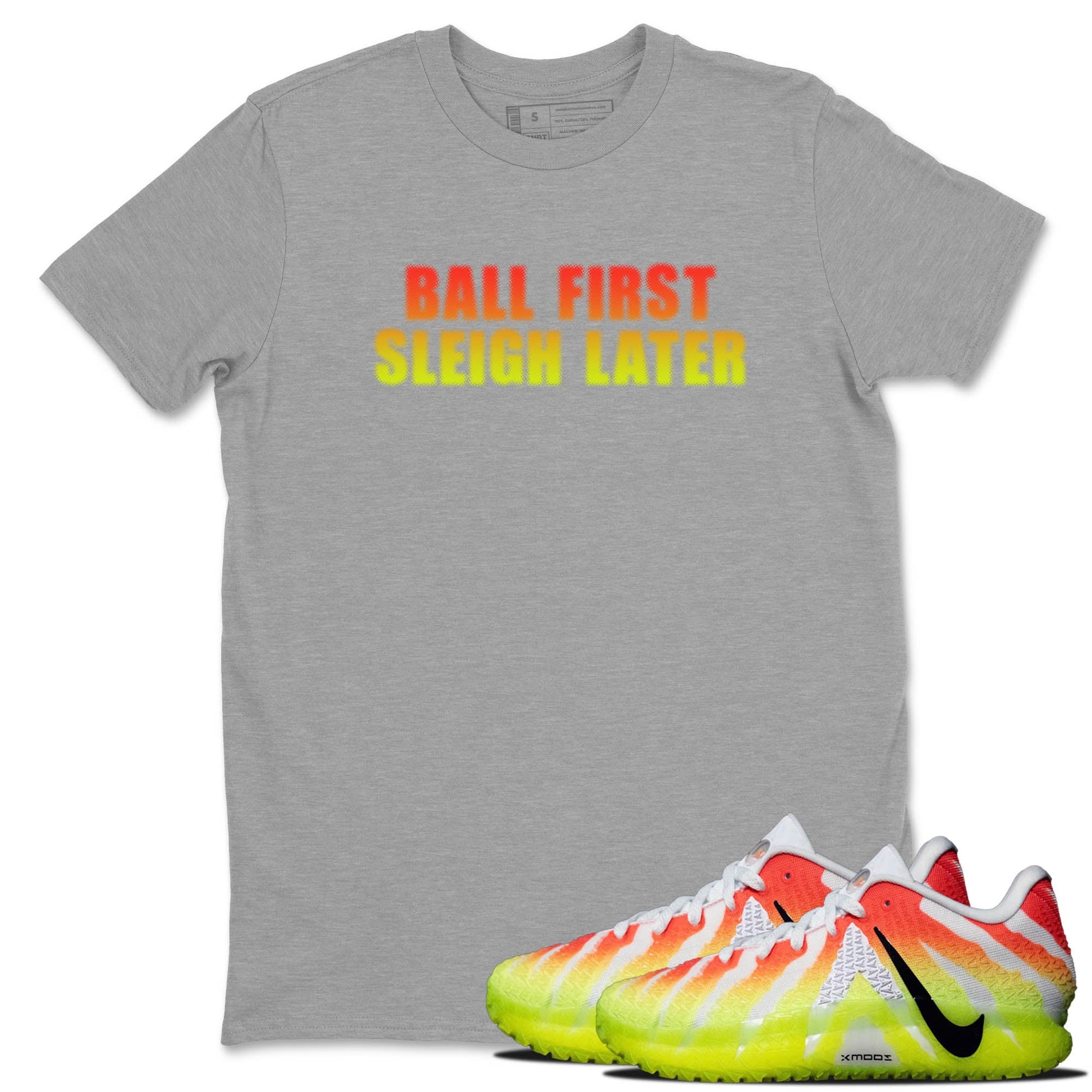 Sneaker Threads – Sneaker Tees To Match Nike JA 3 Under The Christmas Tree – Ball First Sleigh Later Graphic Tee Heather Grey 1. Perfect for Jordan releases 2025 colorways. Perfect for Ja Morant sneaker releases and Christmas 2025 colorways.
