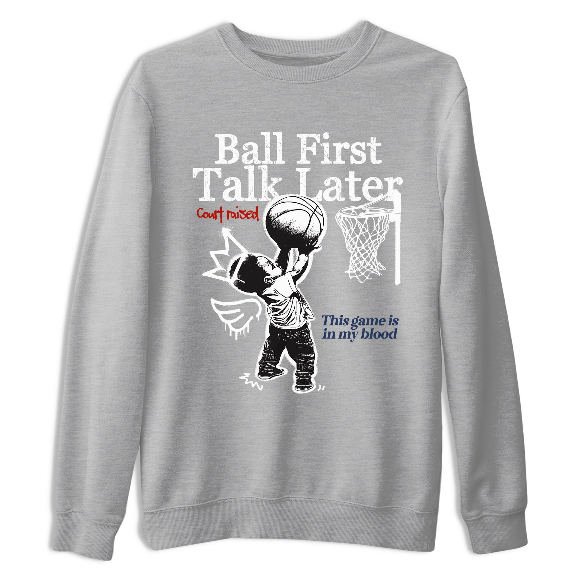 Sneaker match tees – Sneaker Tees To Match Air Jordan 11 Rare Air Shoes – Ball First Talk Later Tee Heather Grey 2