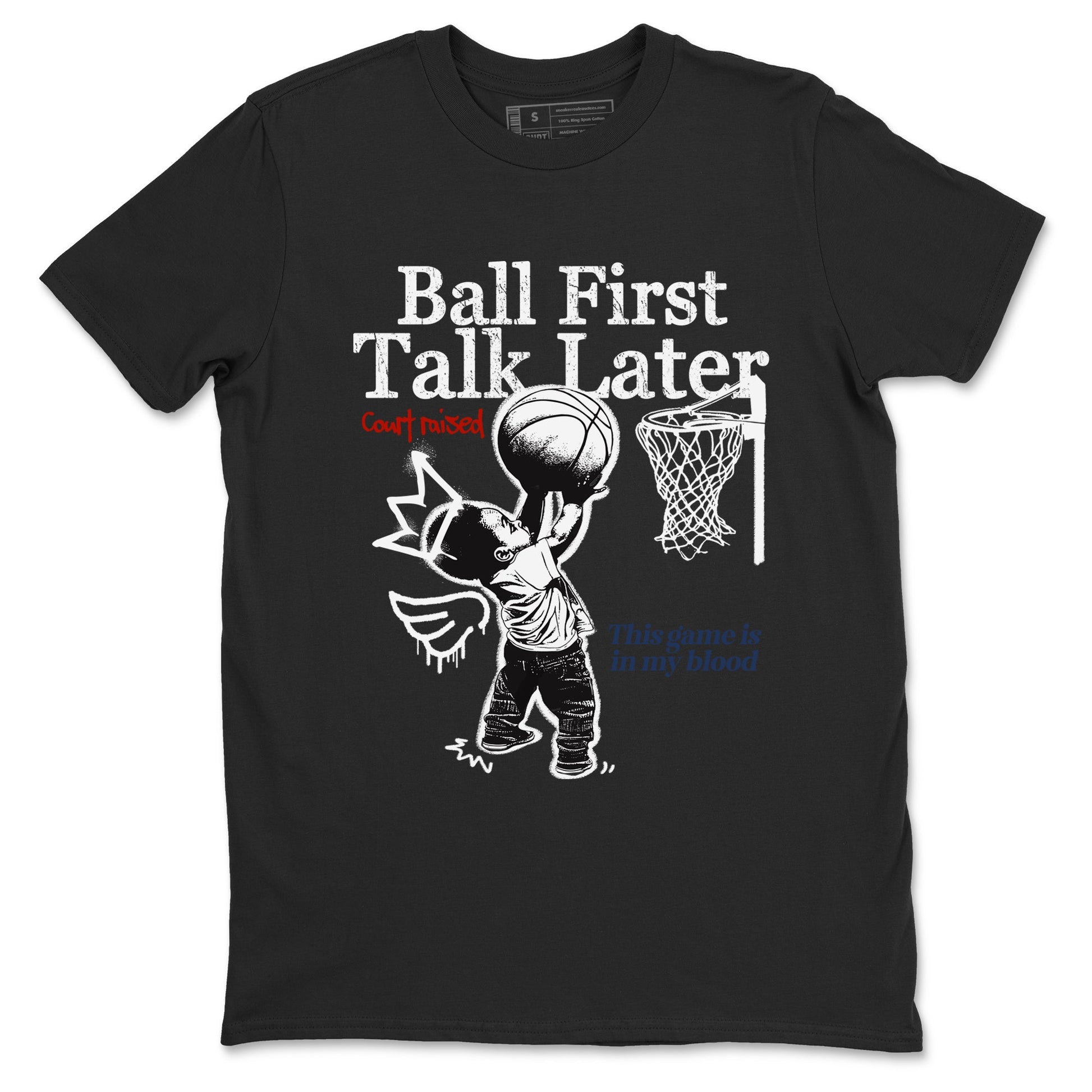 Sneaker match tees – Sneaker Tees To Match Air Jordan 11 Rare Air Shoes – Ball First Talk Later Tee Black 2