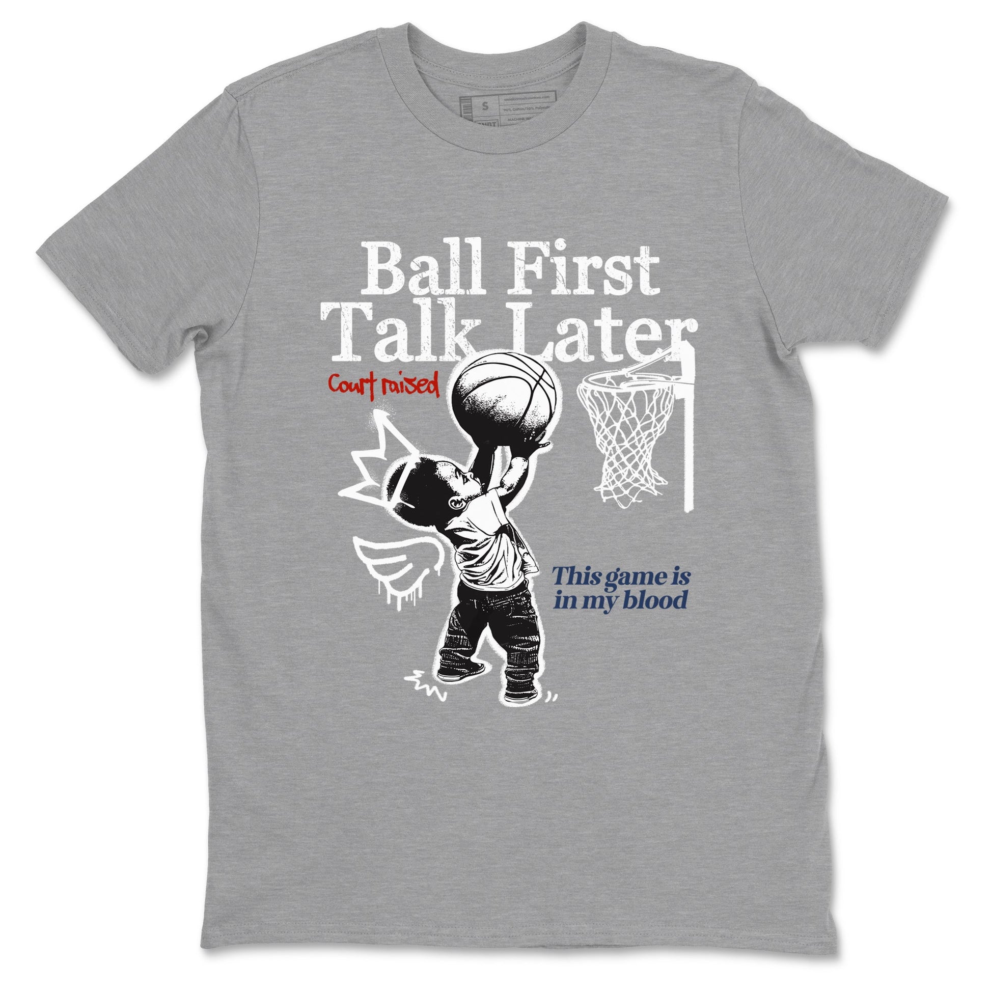 Sneaker match tees – Sneaker Tees To Match Air Jordan 11 Rare Air Shoes – Ball First Talk Later Tee Heather Grey 2