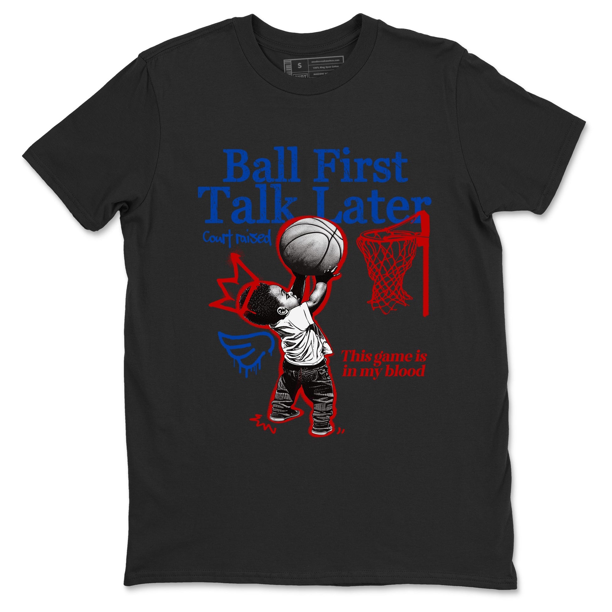 Sneaker match tees – Sneaker Tees To Match Jordan 4 Retro Rare Air Shoes – Ball First Talk Later Tee Black 2