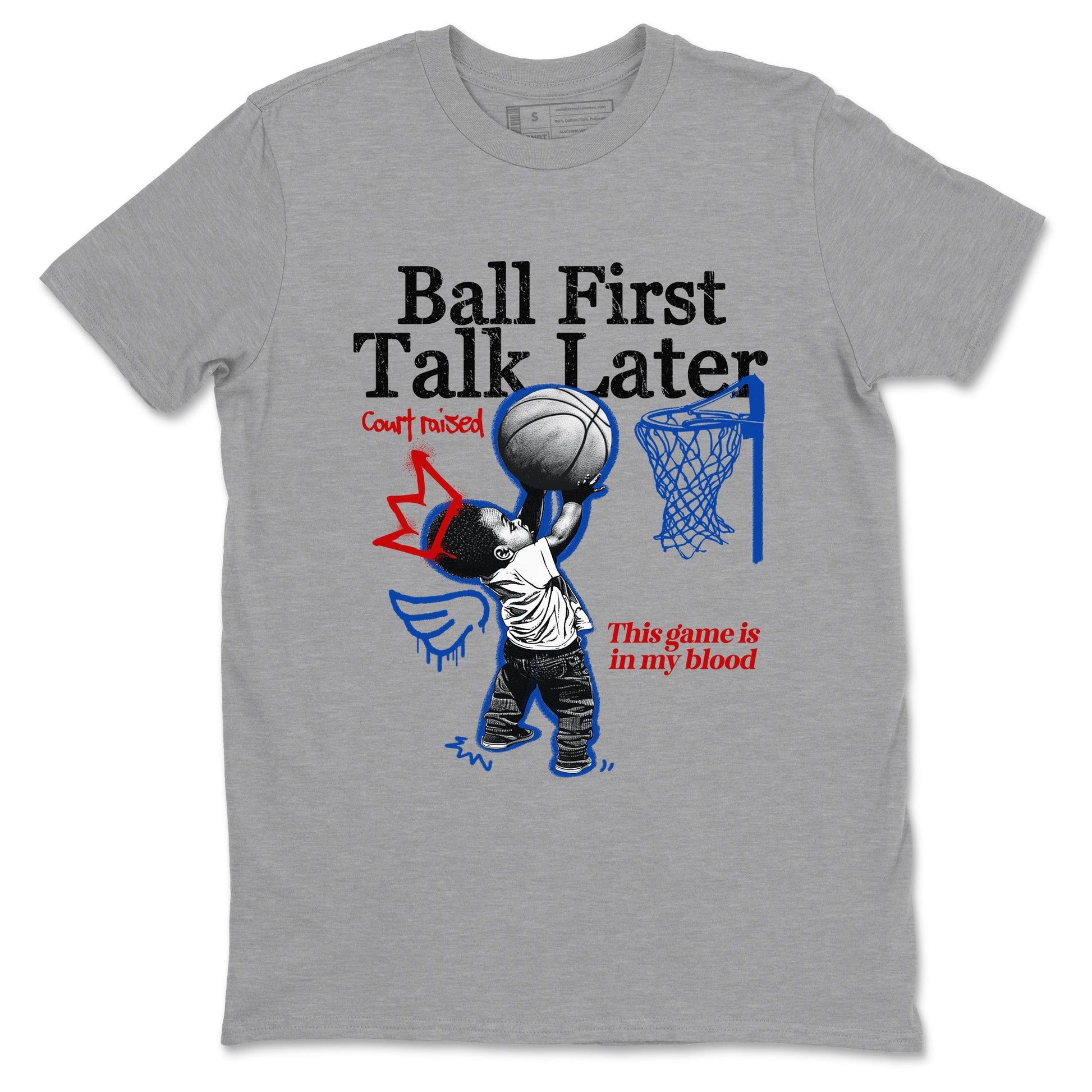 Sneaker match tees – Sneaker Tees To Match Jordan 4 Retro Rare Air Shoes – Ball First Talk Later Tee Heather Grey 2