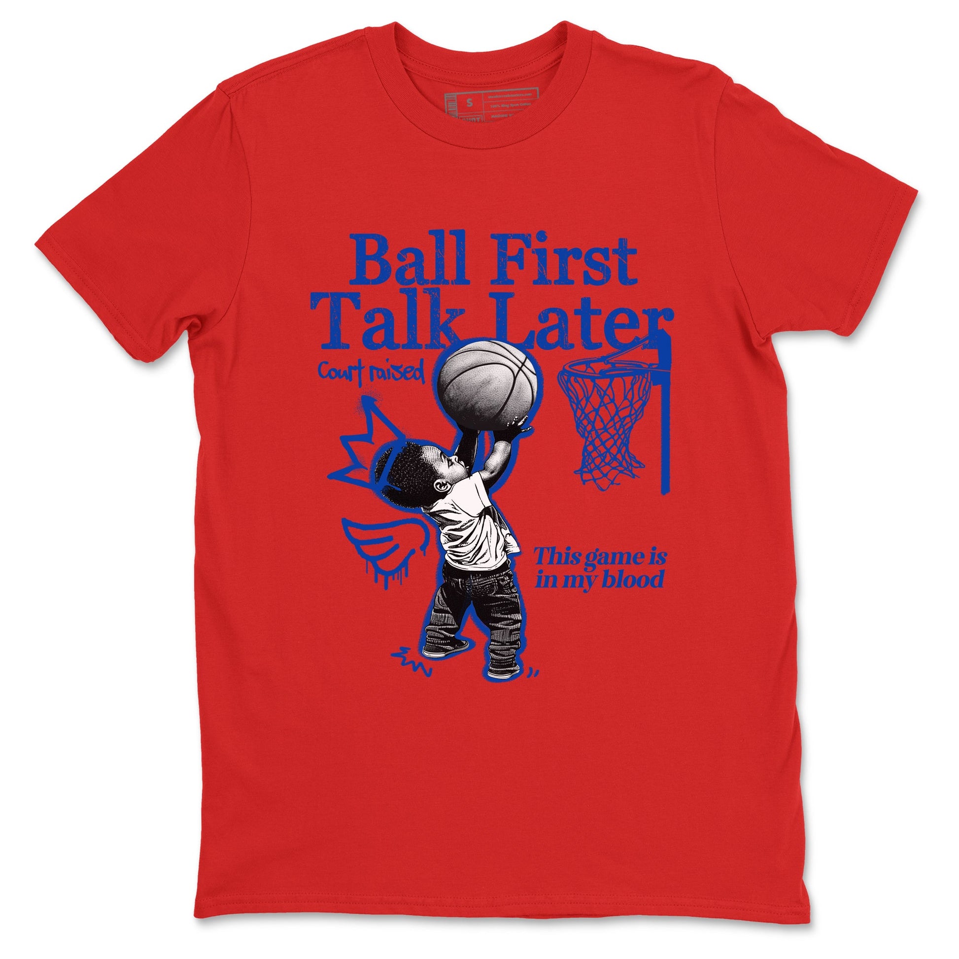 Sneaker match tees – Sneaker Tees To Match Jordan 4 Retro Rare Air Shoes – Ball First Talk Later Tee Red 2