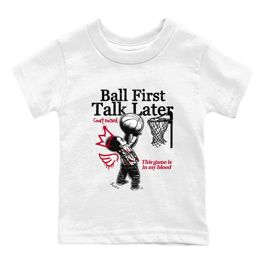 Sneaker Threads – Sneaker Tees To Match Air Jordan 8 Bunny – Ball First Talk Later Youth Graphic Tee White 2. Perfect for Jordan releases 2025 colorways.