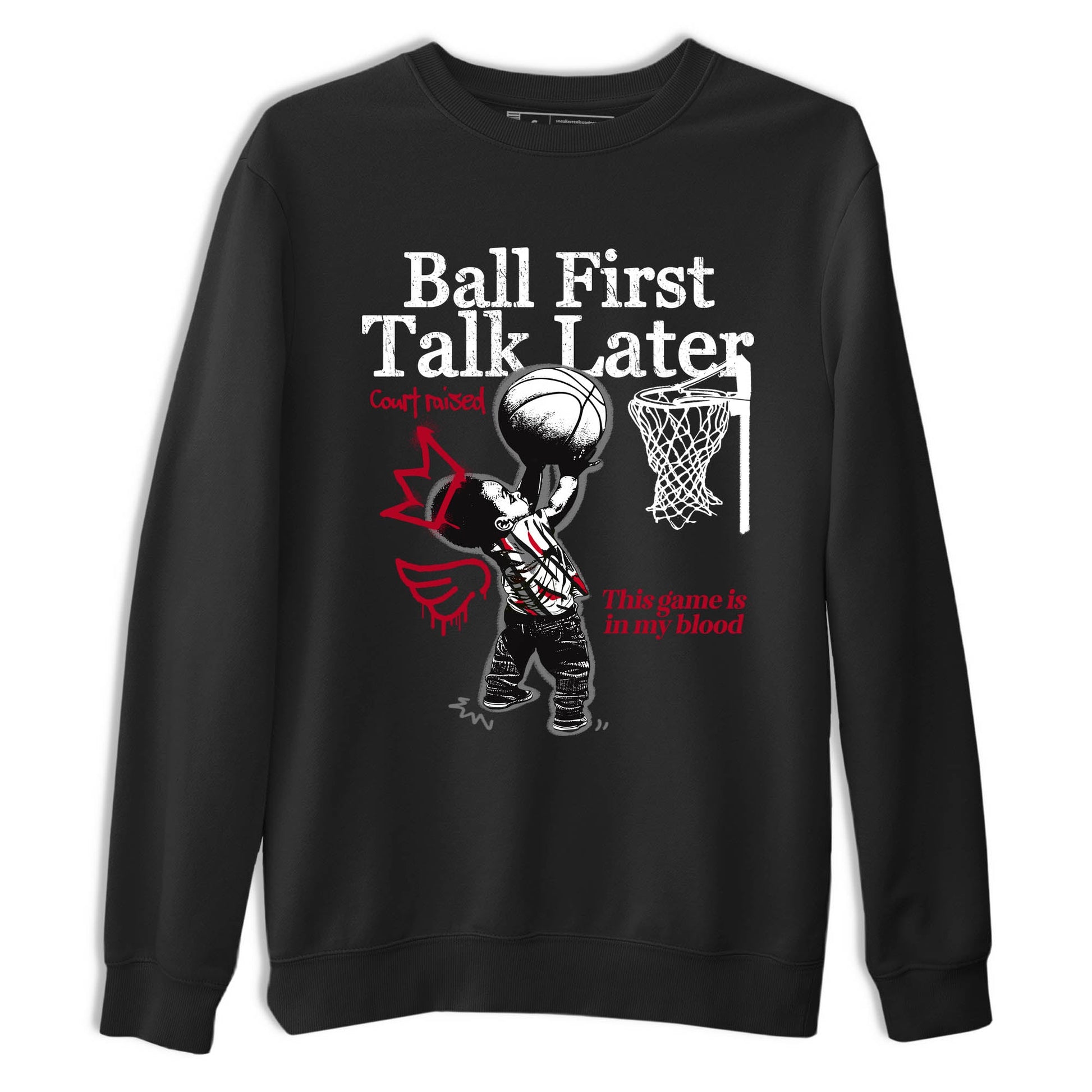 Sneaker Threads – Sneaker Tees To Match Air Jordan 8 Bunny – Ball First Talk Later Graphic Tee Black 2. Perfect for Jordan releases 2025 colorways.