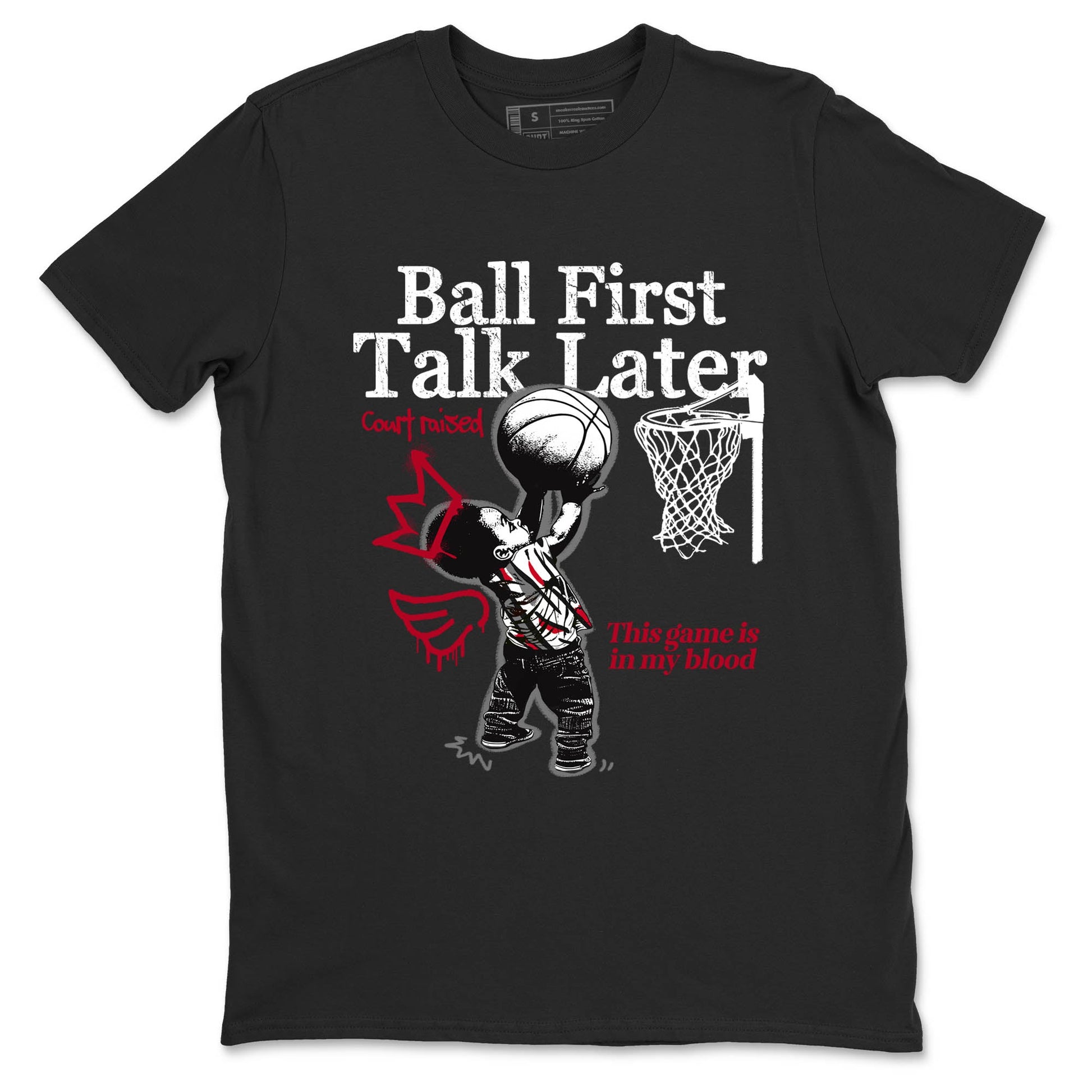 Sneaker Threads – Sneaker Tees To Match Air Jordan 8 Bunny – Ball First Talk Later Graphic Tee Black 2. Perfect for Jordan releases 2025 colorways.