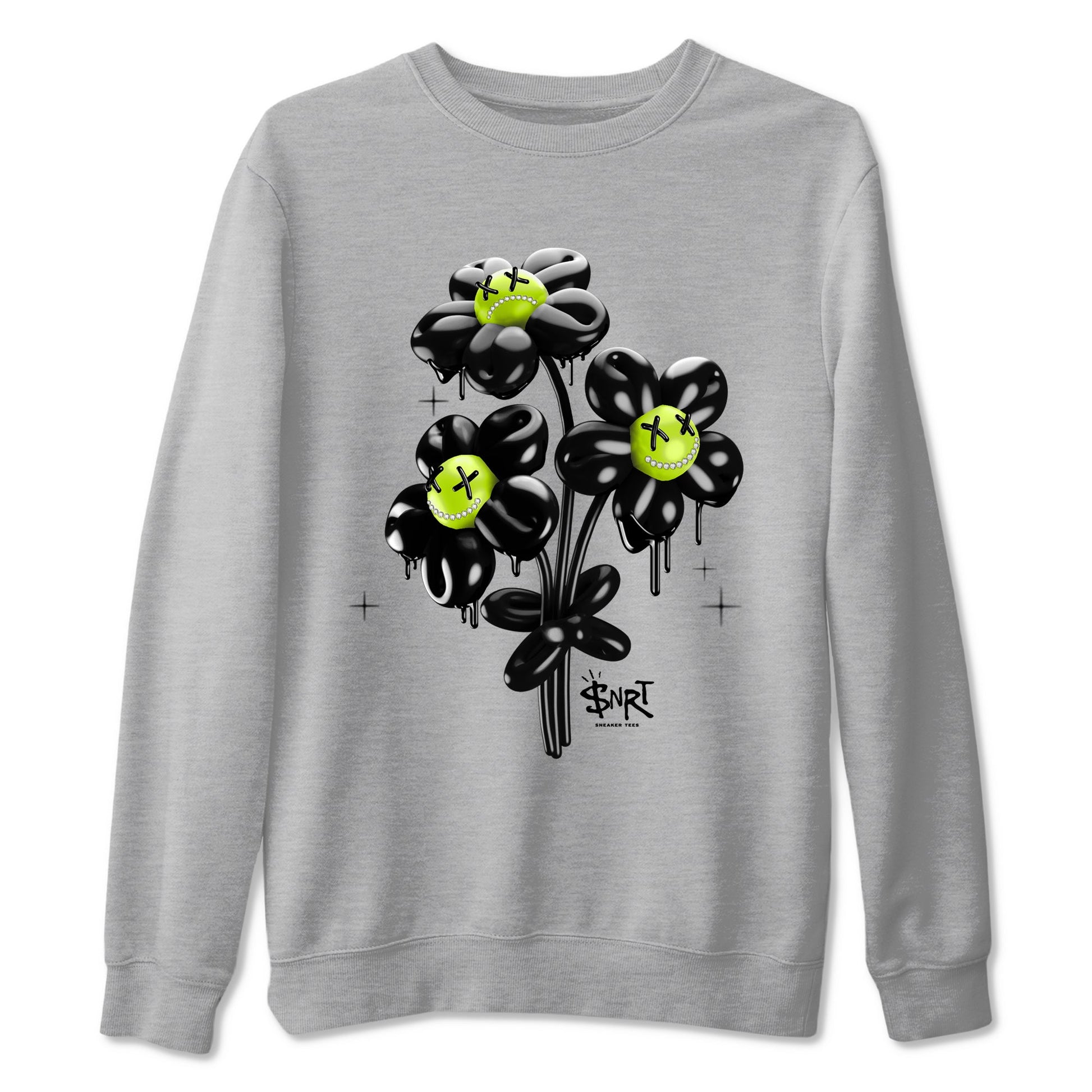 Foams One Black Volt shirts to match jordans Balloon Bouquet sneaker match tees Air Foamposite One Black and Volt match shoes to clothes SNRT Sneaker Tees unisex cotton Heather Grey 2 shirts