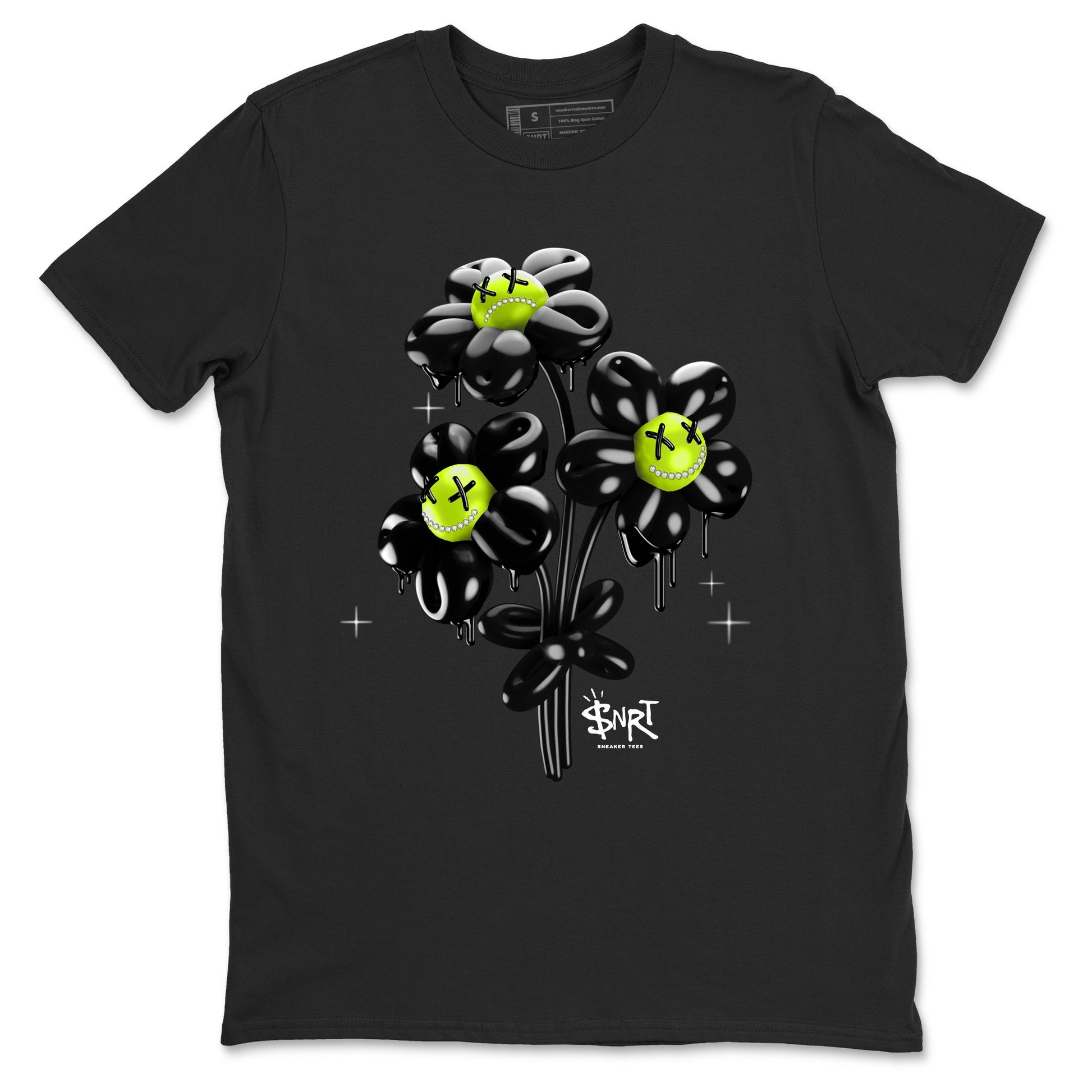 Foams One Black Volt shirts to match jordans Balloon Bouquet sneaker match tees Air Foamposite One Black and Volt match shoes to clothes SNRT Sneaker Tees unisex cotton Black 2 shirts