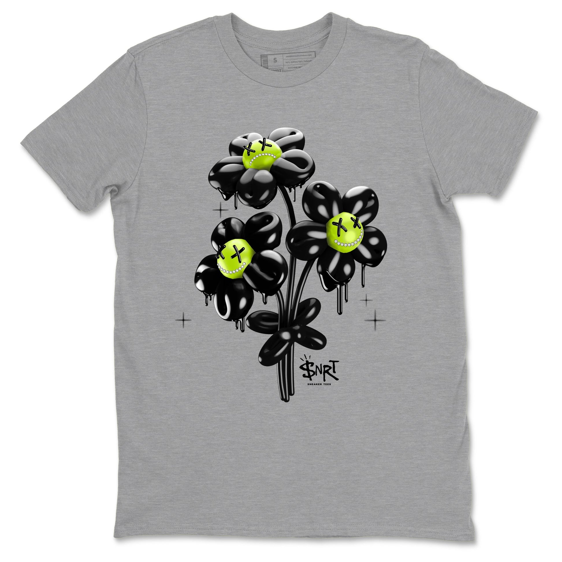 Foams One Black Volt shirts to match jordans Balloon Bouquet sneaker match tees Air Foamposite One Black and Volt match shoes to clothes SNRT Sneaker Tees unisex cotton Heather Grey 2 shirts