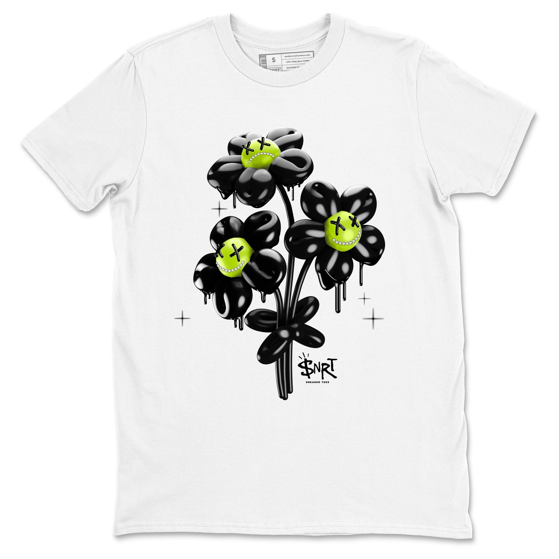 Foams One Black Volt shirts to match jordans Balloon Bouquet sneaker match tees Air Foamposite One Black and Volt match shoes to clothes SNRT Sneaker Tees unisex cotton White 2 shirts