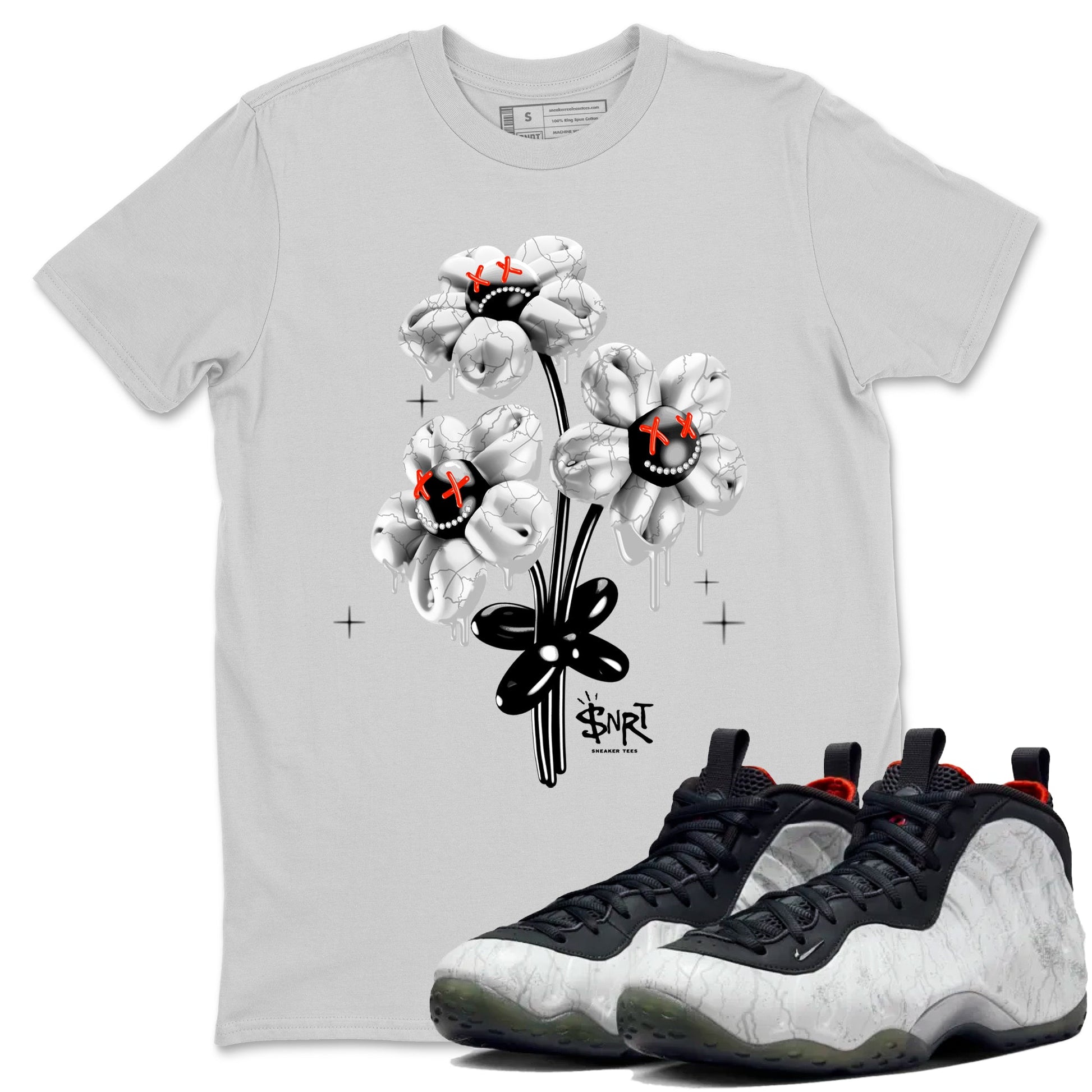Foams One Jin shirts to match jordans Balloon Bouquet sneaker match tees Air Foamposite One Jin match shoes to clothes SNRT Sneaker Tees unisex cotton Silver 1 shirts