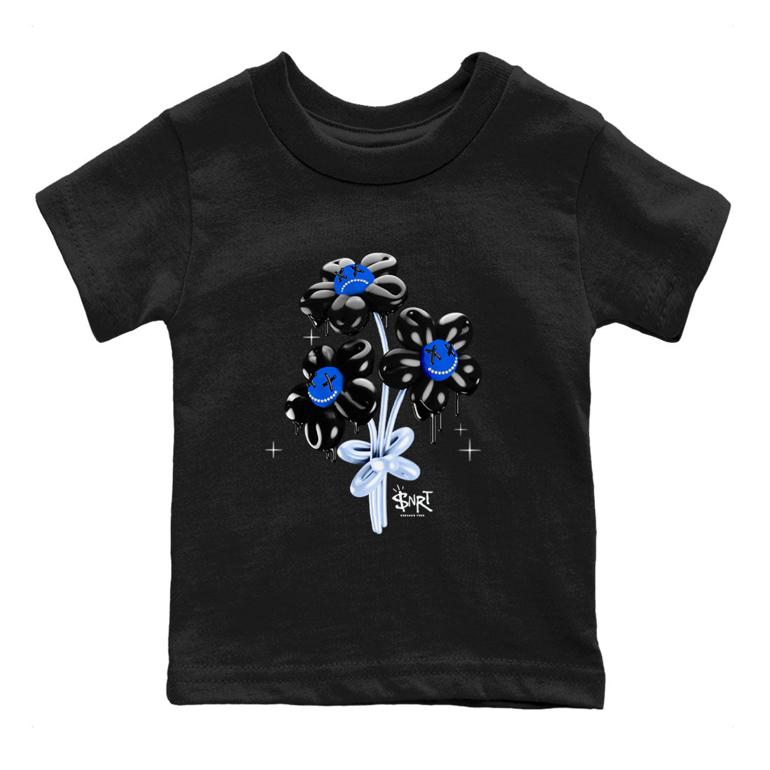11s Black and Varsity Royal shirt to match jordans Balloon Bouquet sneaker tees AJ11 Black and Varsity Royal SNRT sneaker release tees baby toddler Black 2 cotton Shirt