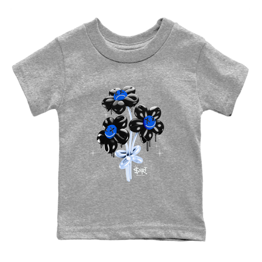 11s Black and Varsity Royal shirt to match jordans Balloon Bouquet sneaker tees AJ11 Black and Varsity Royal SNRT sneaker release tees baby toddler Heather Grey 2 cotton Shirt