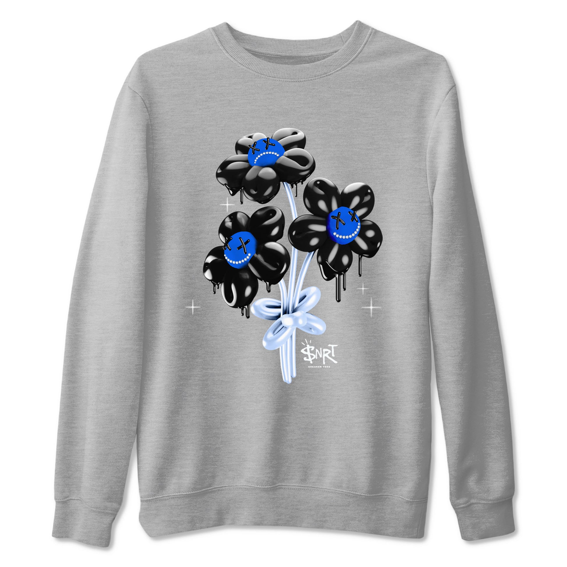 11s Black and Varsity Royal shirt to match jordans Balloon Bouquet sneaker tees AJ11 Black and Varsity Royal SNRT sneaker Release Tees unisex cotton Heather Grey 2 crew neck shirt