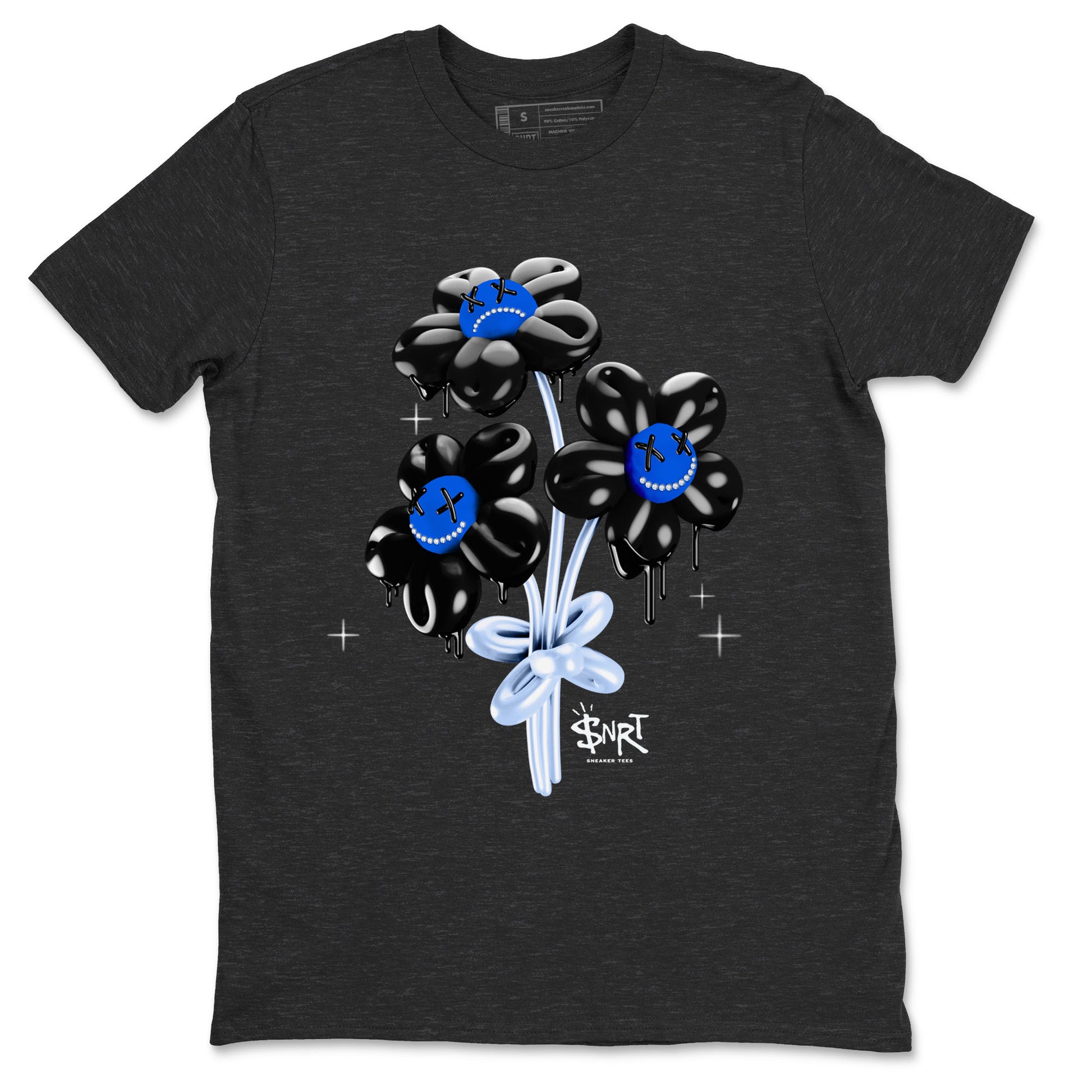 11s Black and Varsity Royal shirt to match jordans Balloon Bouquet sneaker tees AJ11 Black and Varsity Royal SNRT sneaker Release Tees unisex cotton Charcoal Heather 2 crew neck shirt