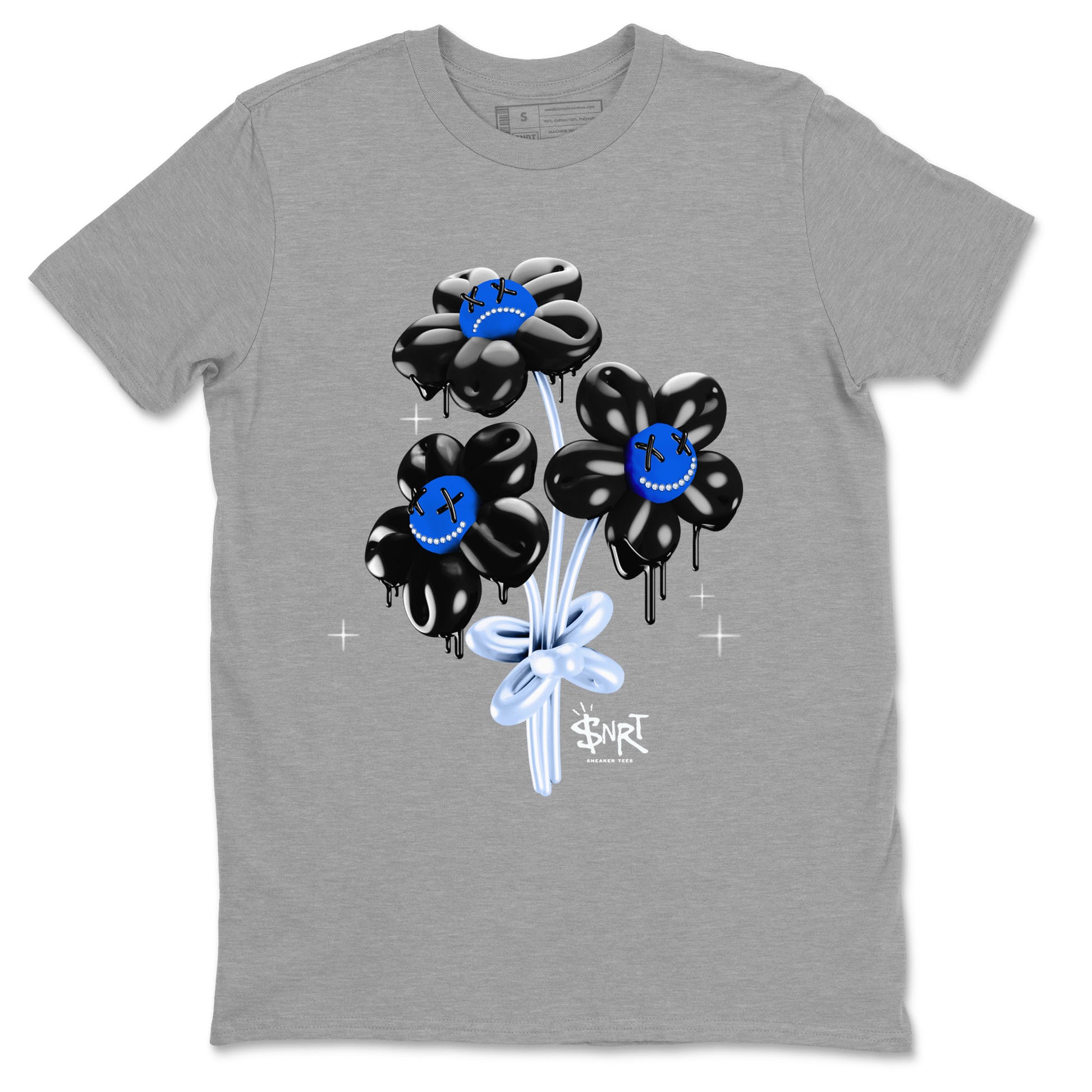 11s Black and Varsity Royal shirt to match jordans Balloon Bouquet sneaker tees AJ11 Black and Varsity Royal SNRT sneaker Release Tees unisex cotton Heather Grey 2 crew neck shirt