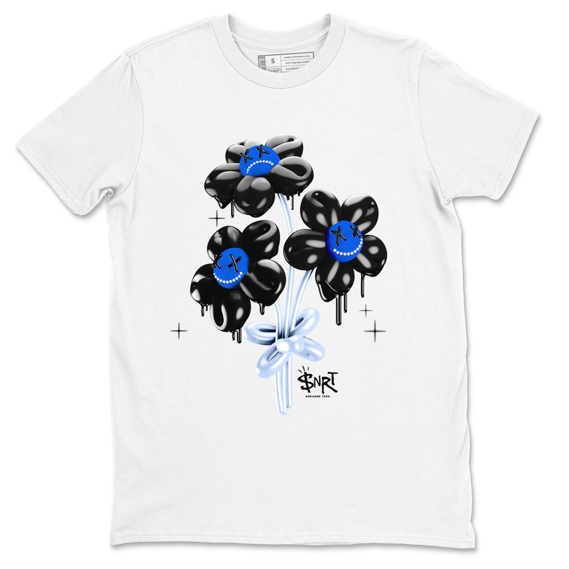 11s Black and Varsity Royal shirt to match jordans Balloon Bouquet sneaker tees AJ11 Black and Varsity Royal SNRT sneaker Release Tees unisex cotton White 2 crew neck shirt