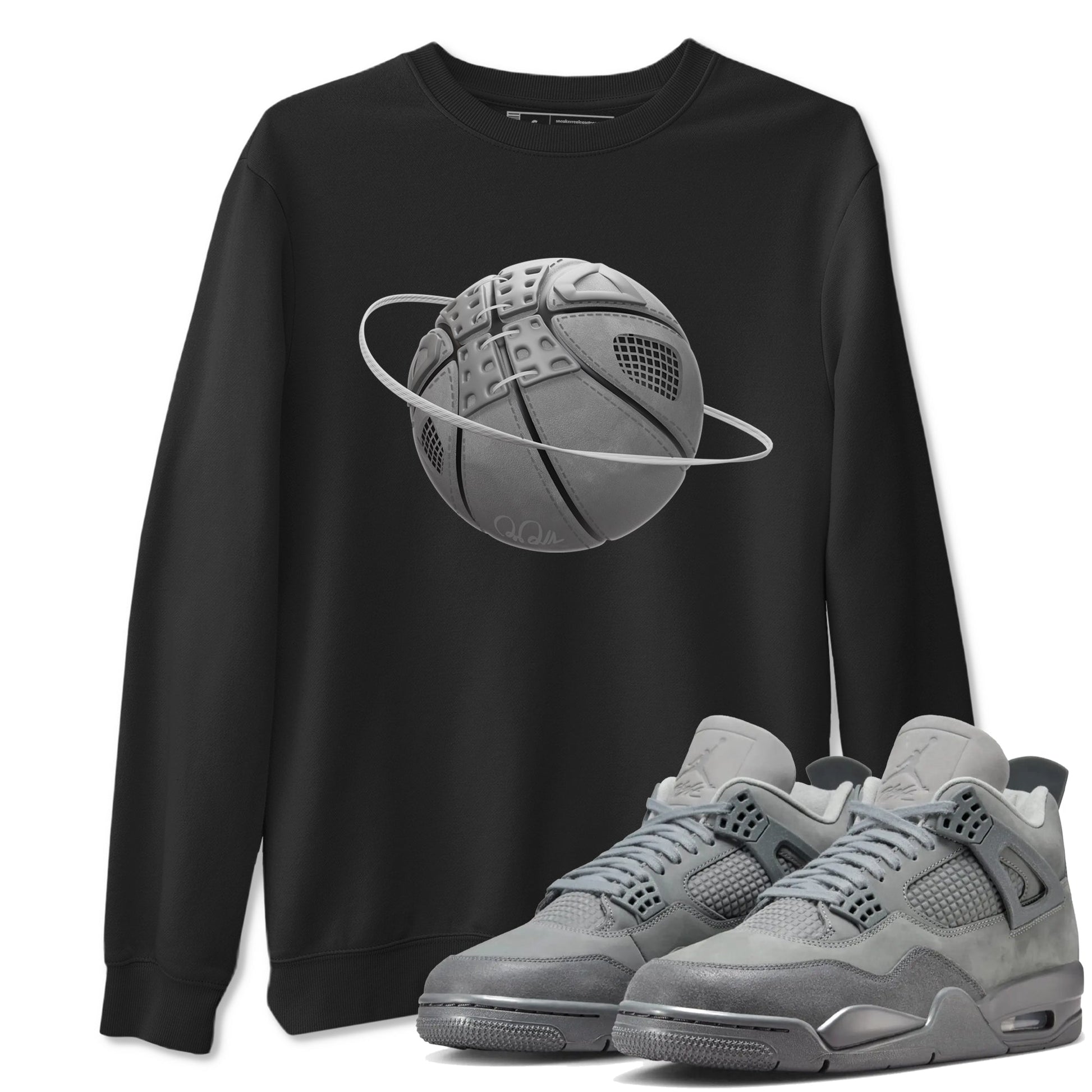 4s Wet Cement shirts to match jordans Basketball Planet sneaker match tees Air Jordan 4 SE Wet Cement SNRT Sneaker Release Tees unisex cotton Black 1 crew neck shirts