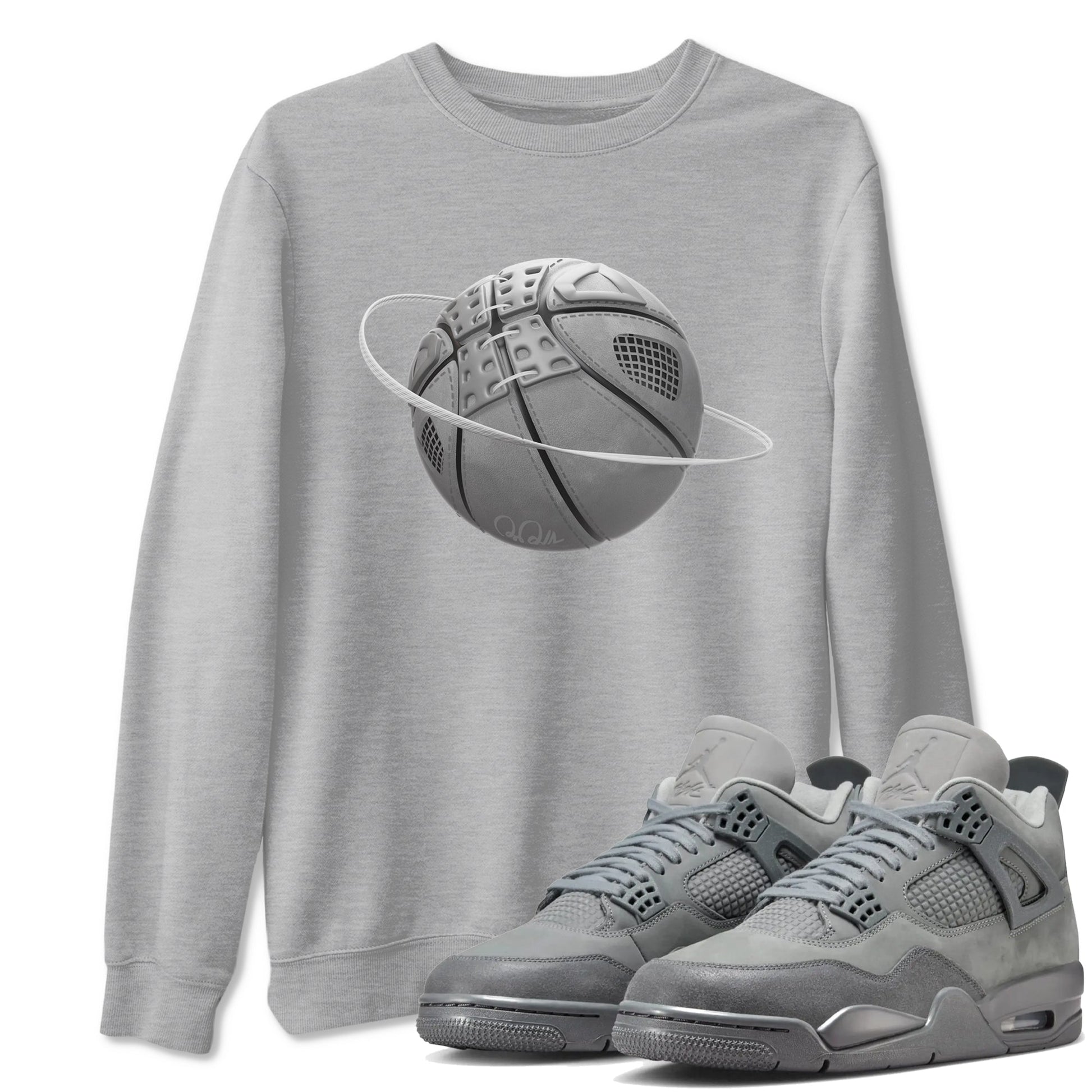 4s Wet Cement shirts to match jordans Basketball Planet sneaker match tees Air Jordan 4 SE Wet Cement SNRT Sneaker Release Tees unisex cotton Heather Grey 1 crew neck shirts