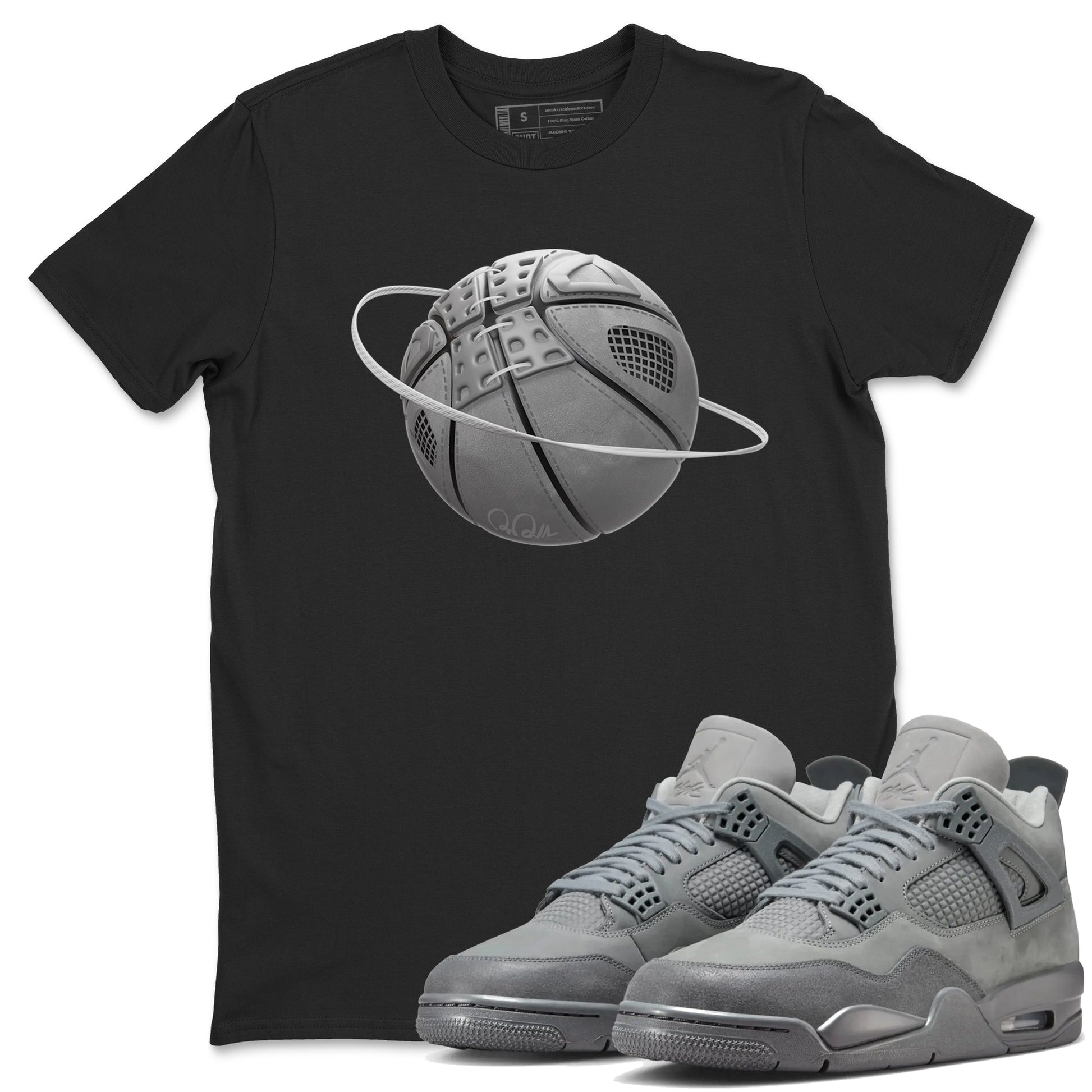 4s Wet Cement shirts to match jordans Basketball Planet sneaker match tees Air Jordan 4 SE Wet Cement SNRT Sneaker Release Tees unisex cotton Black 1 crew neck shirts