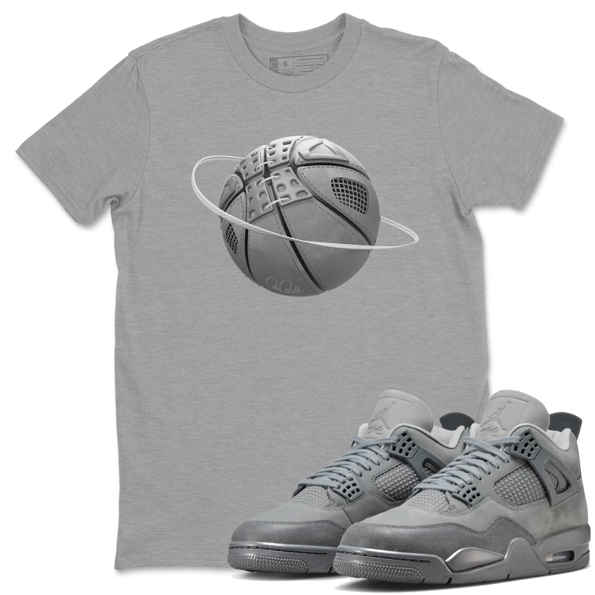 4s Wet Cement shirts to match jordans Basketball Planet sneaker match tees Air Jordan 4 SE Wet Cement SNRT Sneaker Release Tees unisex cotton Heather Grey 1 crew neck shirts
