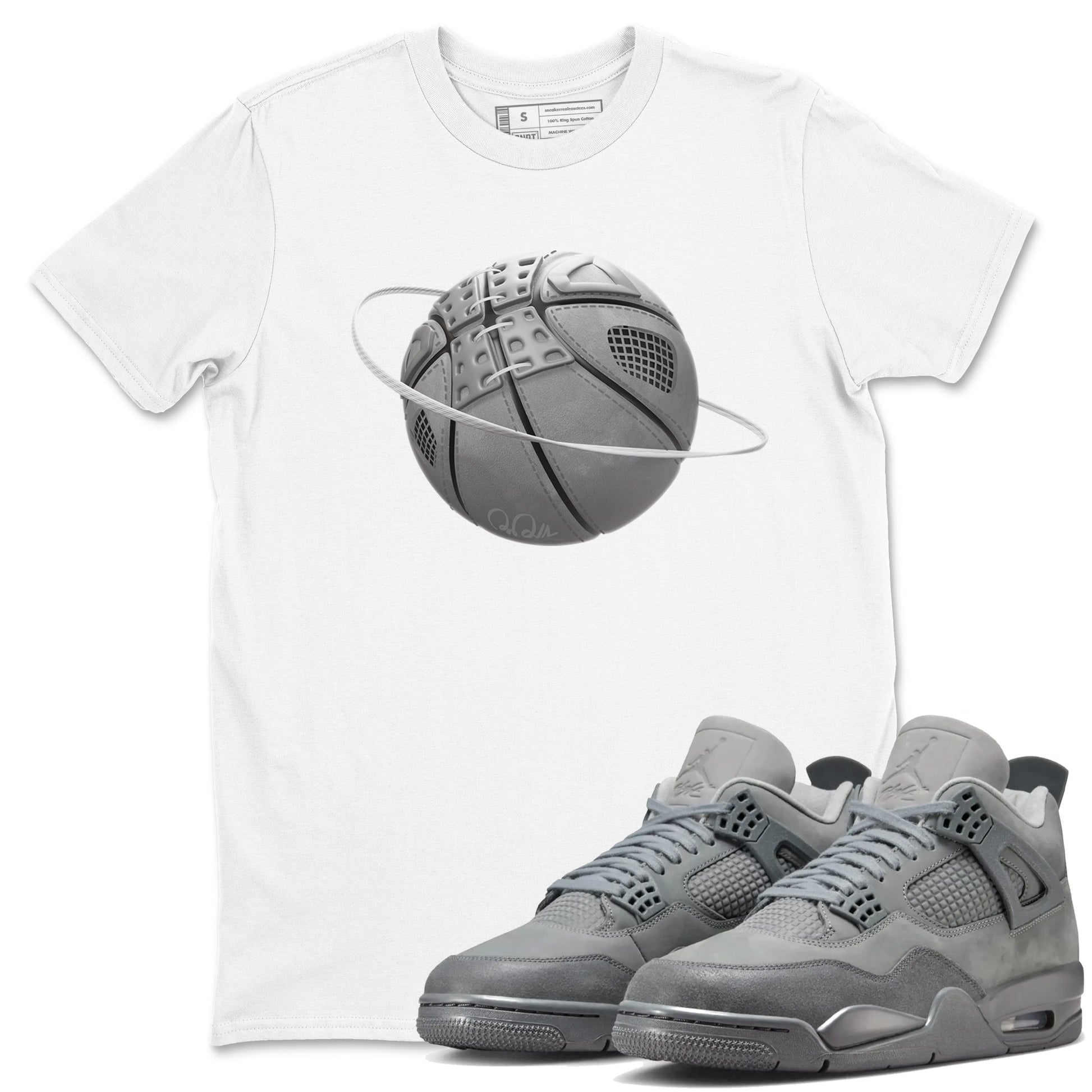 4s Wet Cement shirts to match jordans Basketball Planet sneaker match tees Air Jordan 4 SE Wet Cement SNRT Sneaker Release Tees unisex cotton White 1 crew neck shirts