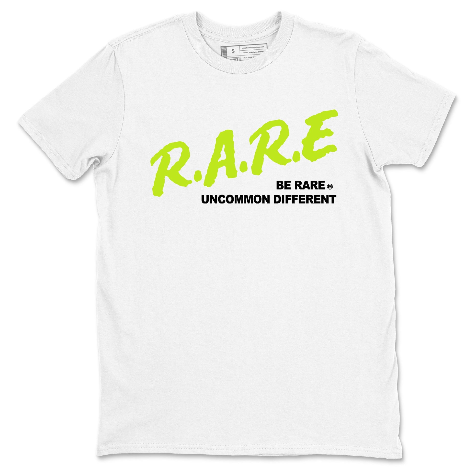 Foams One Black Volt shirts to match jordans Be Rare Uncommon Different sneaker match tees Air Foamposite One Black and Volt match shoes to clothes SNRT Sneaker Tees unisex cotton White 2 shirts