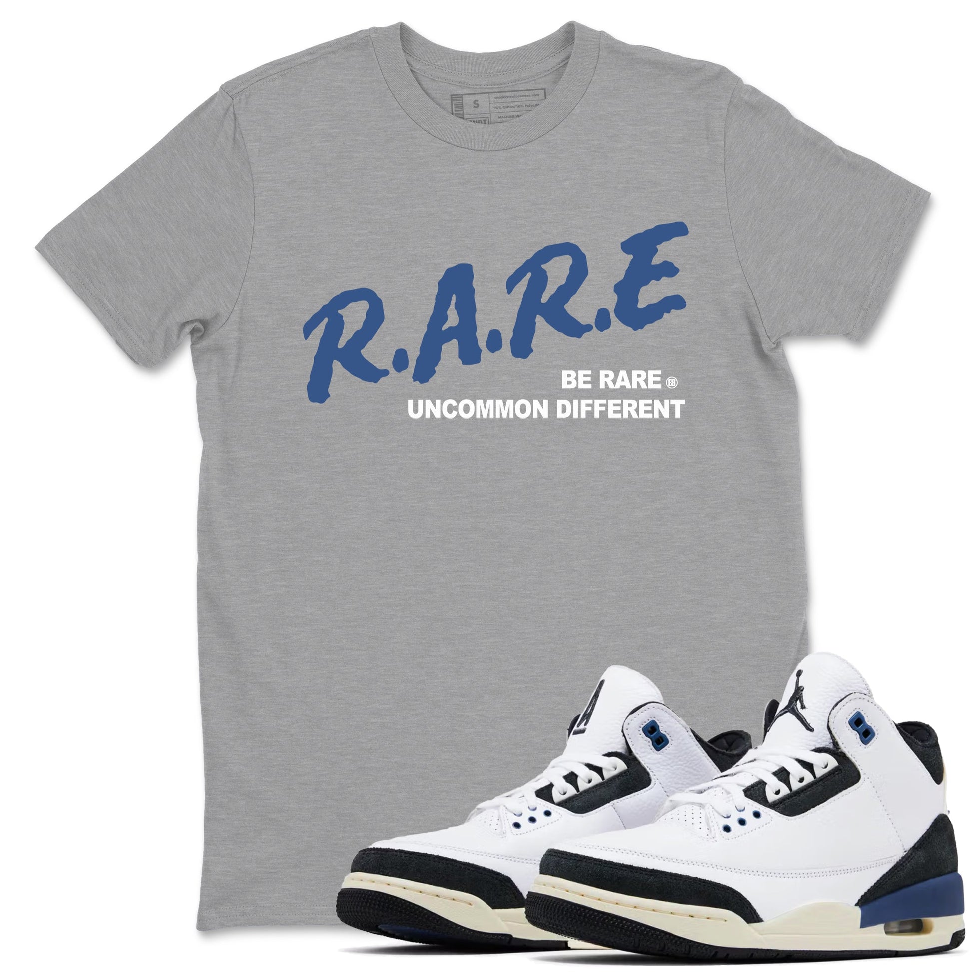 A Ma Maniere Air Jordan 3 Diffused Blue shirts to match jordans Be Rare Uncommon Different graphic tee Jordan 3 For The Love best t-shirts to wear with jordans SNRT Sneaker Tees unisex cotton Heather Grey 1 shirts