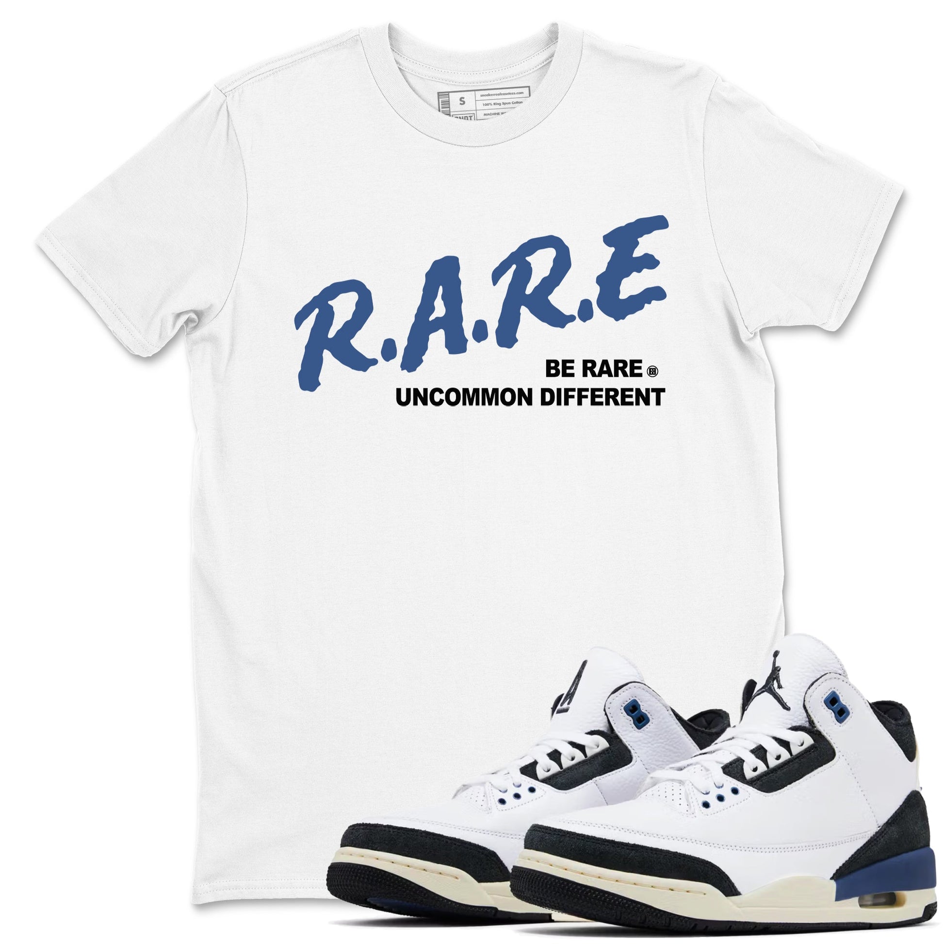 A Ma Maniere Air Jordan 3 Diffused Blue shirts to match jordans Be Rare Uncommon Different graphic tee Jordan 3 For The Love best t-shirts to wear with jordans SNRT Sneaker Tees unisex cotton White 1 shirts