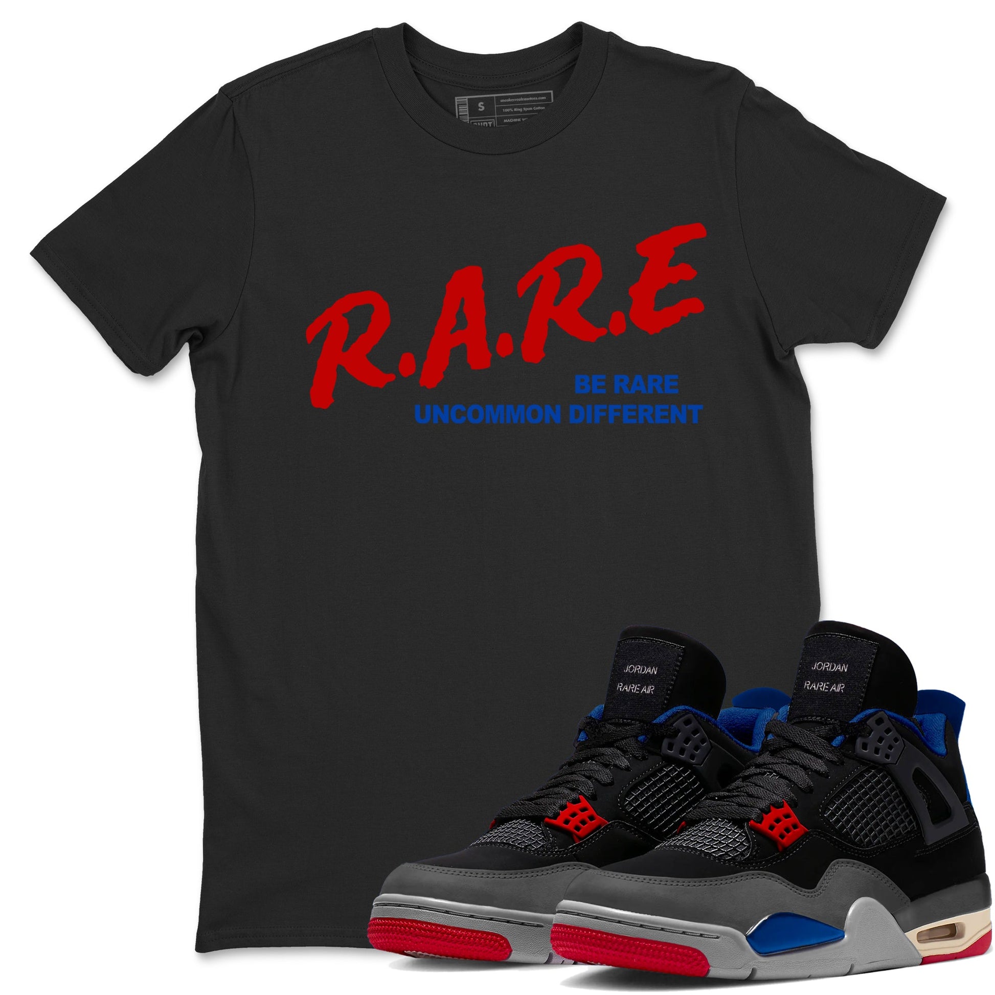4s Rare Air shirts to match jordans Be Rare Uncommon Different sneaker match tees Air Jordan 4 Rare Air match shoes to clothes SNRT Sneaker Tees unisex cotton Black 1 shirts