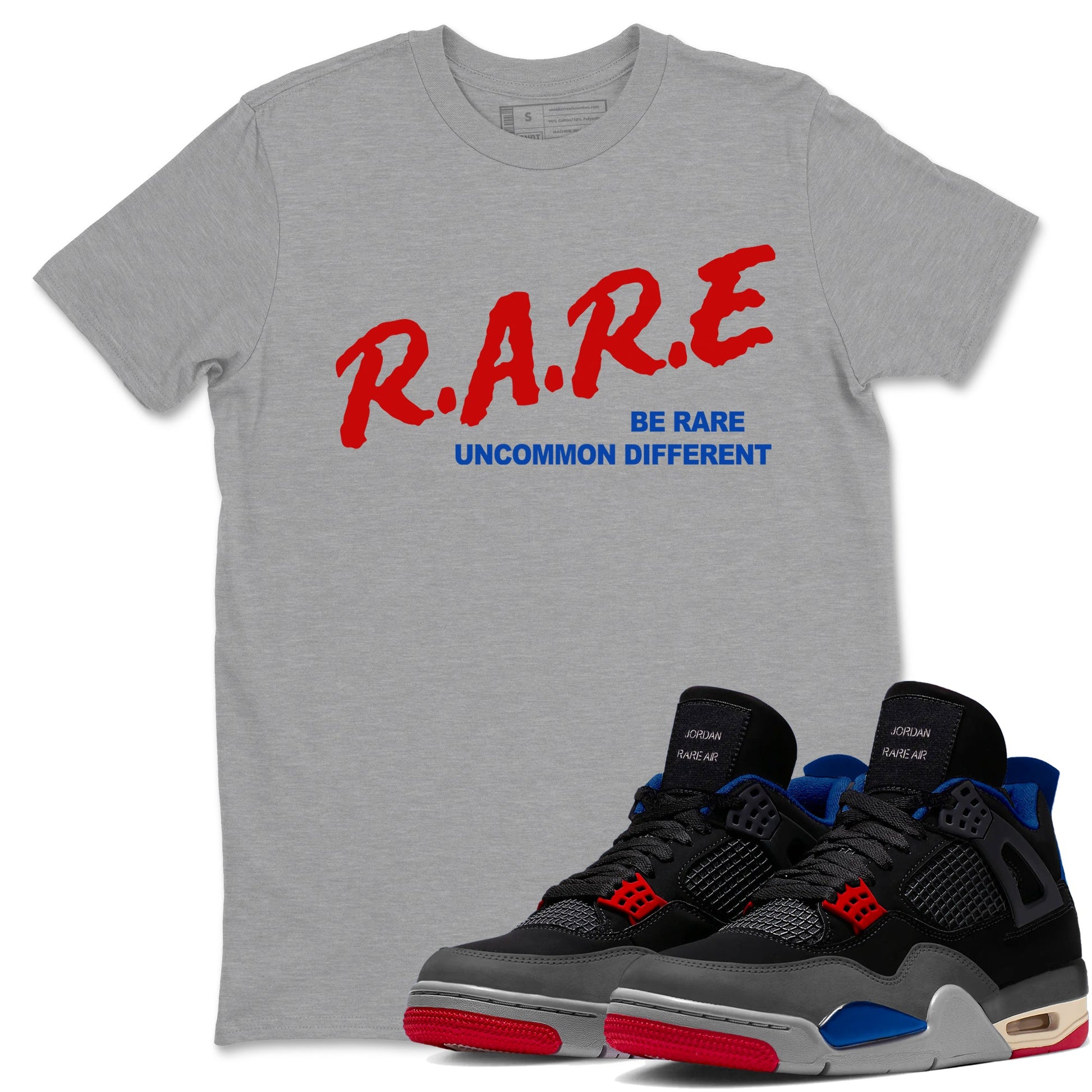 4s Rare Air shirts to match jordans Be Rare Uncommon Different sneaker match tees Air Jordan 4 Rare Air match shoes to clothes SNRT Sneaker Tees unisex cotton Heather Grey 1 shirts