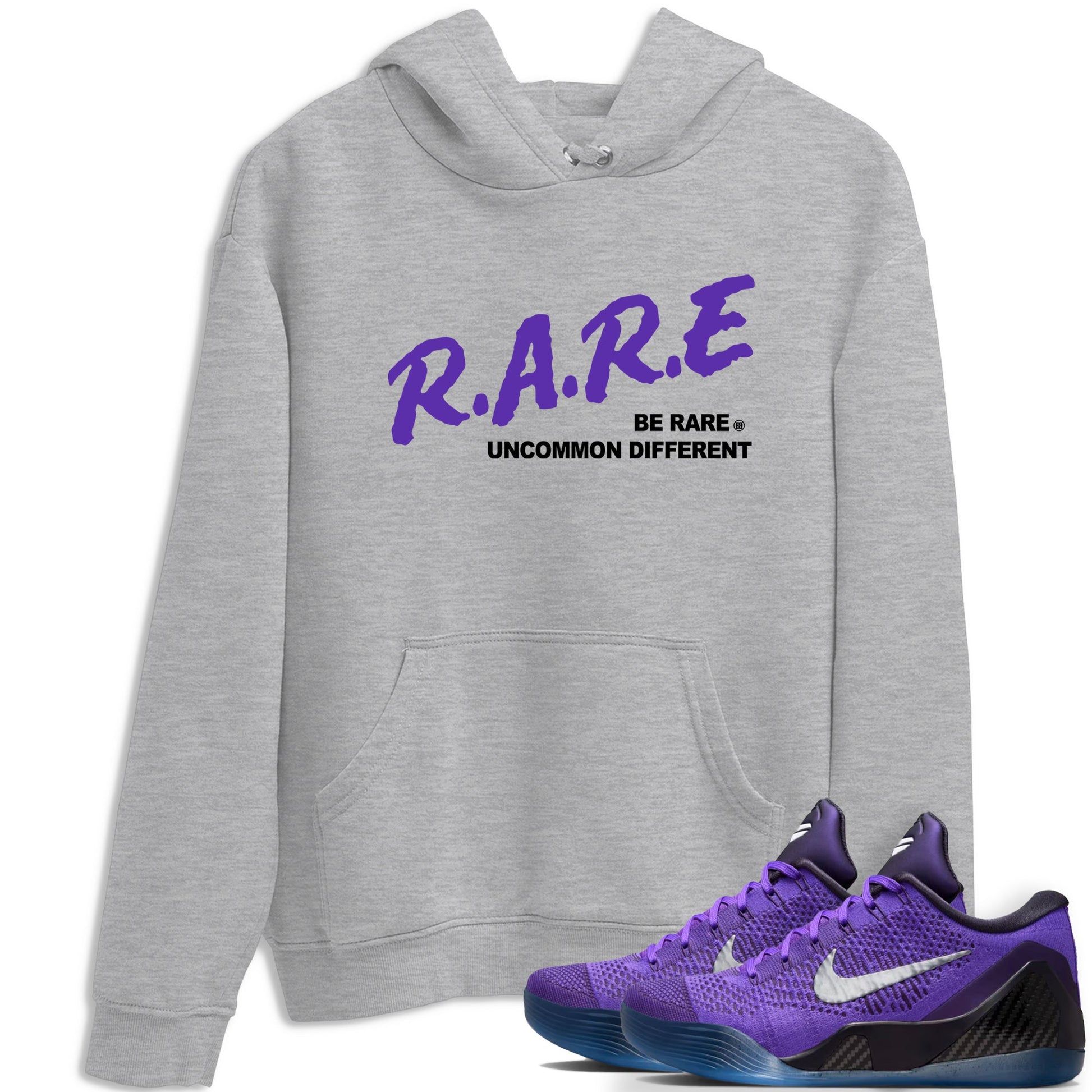 Sneaker Threads – Sneaker Tees To Match Nike KB 9 Hyper Grape – Be Rare Uncommon Different Graphic Tee Heather Grey 1. Perfect for Jordan releases 2025 colorways. Perfect for purple basketball sneaker releases and legacy-inspired colorways for 2025 hoopers.