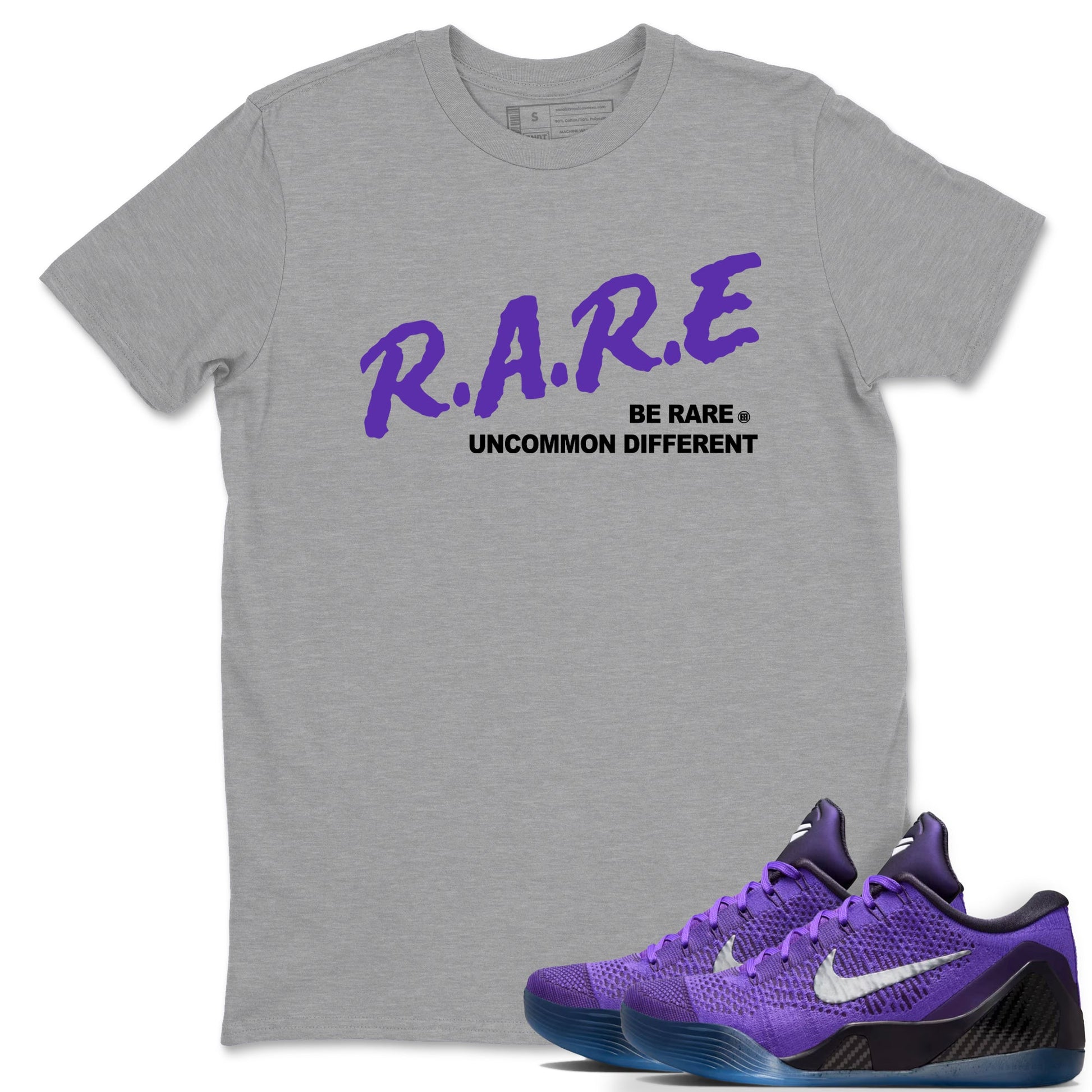Sneaker Threads – Sneaker Tees To Match Nike KB 9 Hyper Grape – Be Rare Uncommon Different Graphic Tee Heather Grey 1. Perfect for Jordan releases 2025 colorways. Perfect for purple basketball sneaker releases and legacy-inspired colorways for 2025 hoopers.