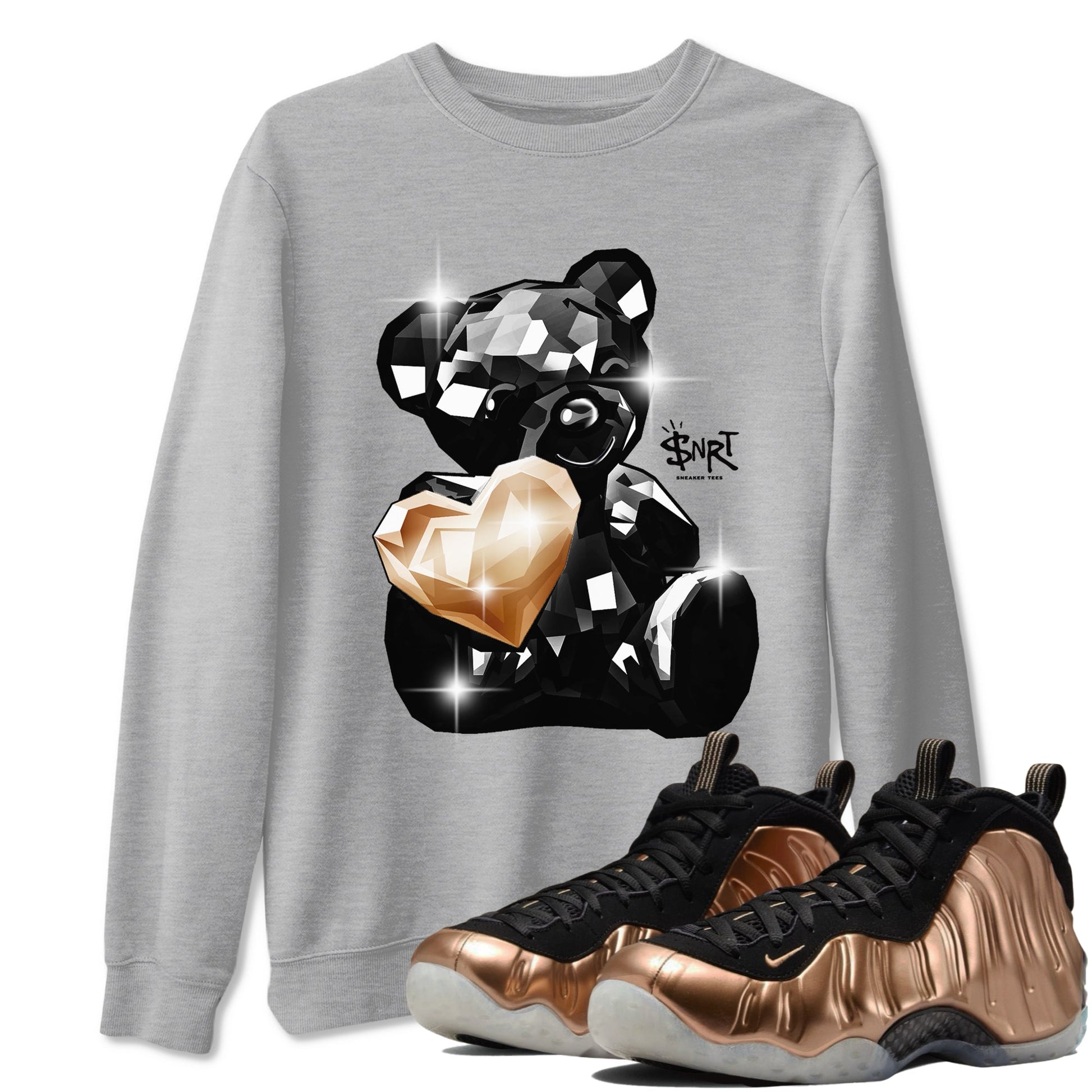 Foams One Metallic Copper shirts to match jordans Bear Germs sneaker match tees Air Foamposite One Metallic Copper match shoes to clothes SNRT Sneaker Tees unisex cotton Heather Grey 1 shirts
