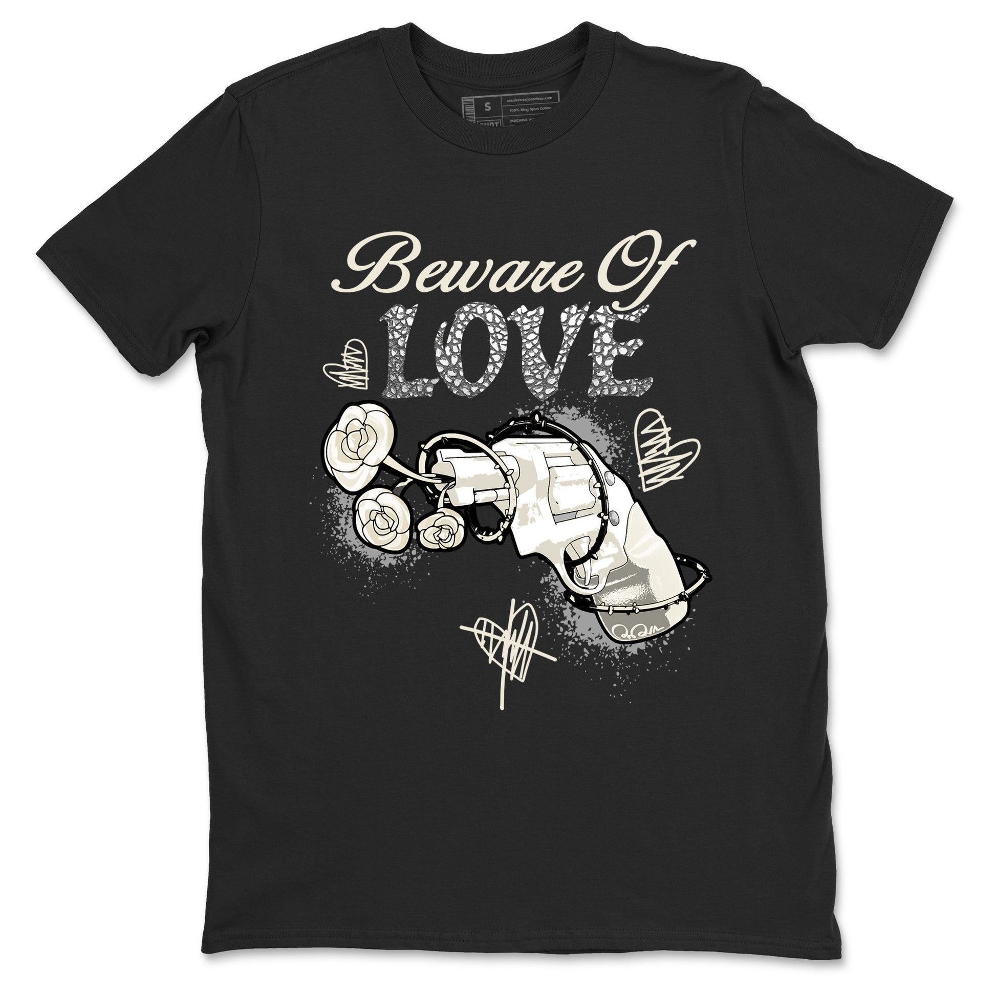 3s WMNS Sail and Cement Grey shirts to match jordans Beware Of Love graphic tees Air Jordan 3 Sail and Cement Grey match shoes to clothes SNRT Sneaker Tees unisex cotton Black 2 shirts