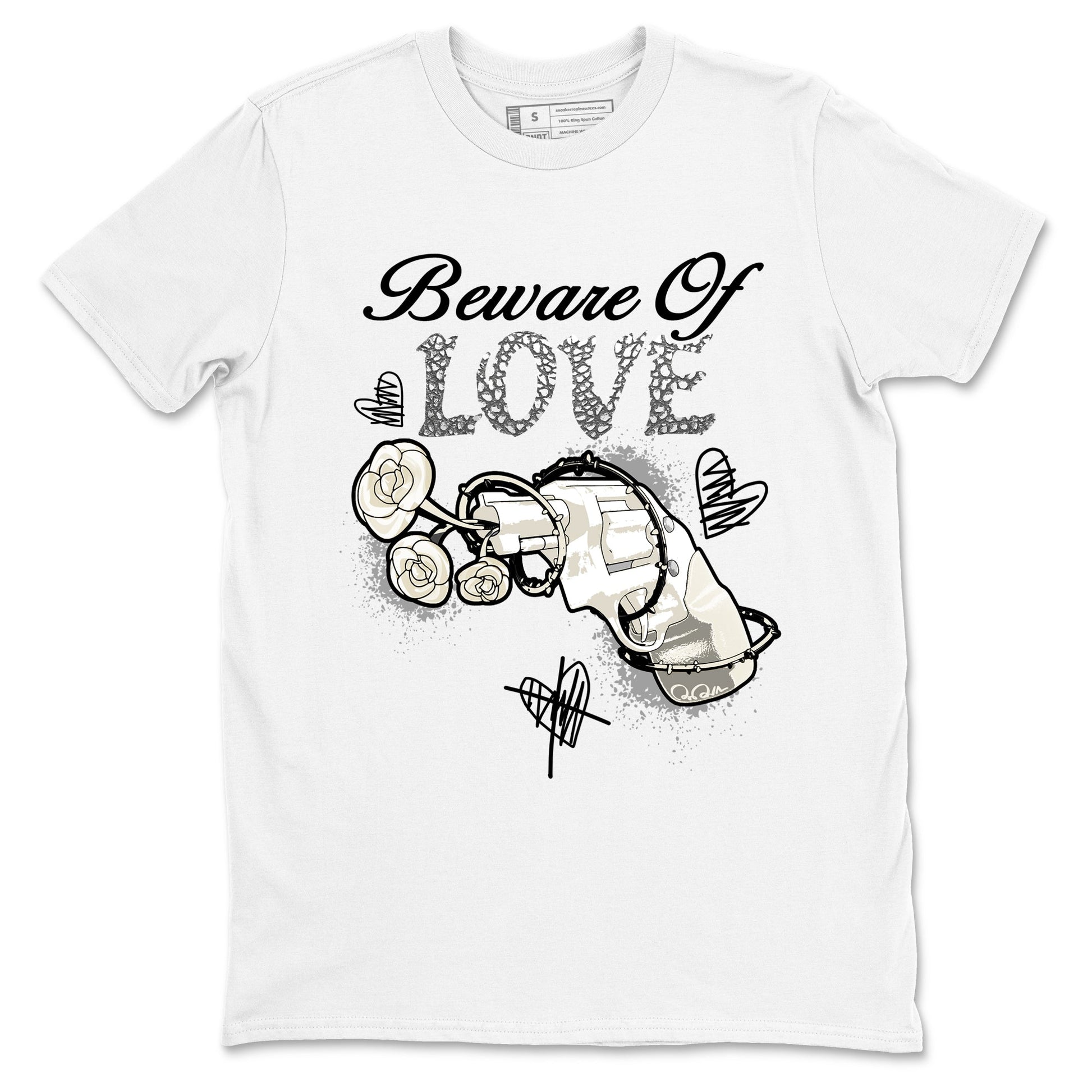3s WMNS Sail and Cement Grey shirts to match jordans Beware Of Love graphic tees Air Jordan 3 Sail and Cement Grey match shoes to clothes SNRT Sneaker Tees unisex cotton White 2 shirts
